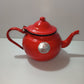 Enamelled metal teapot, Made in Romania, 1970s