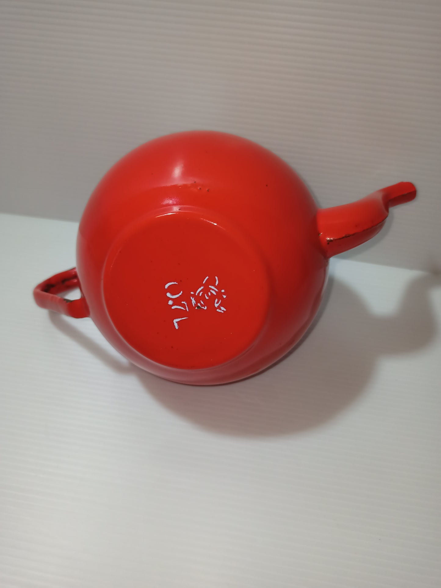 Enamelled metal teapot, Made in Romania, 1970s