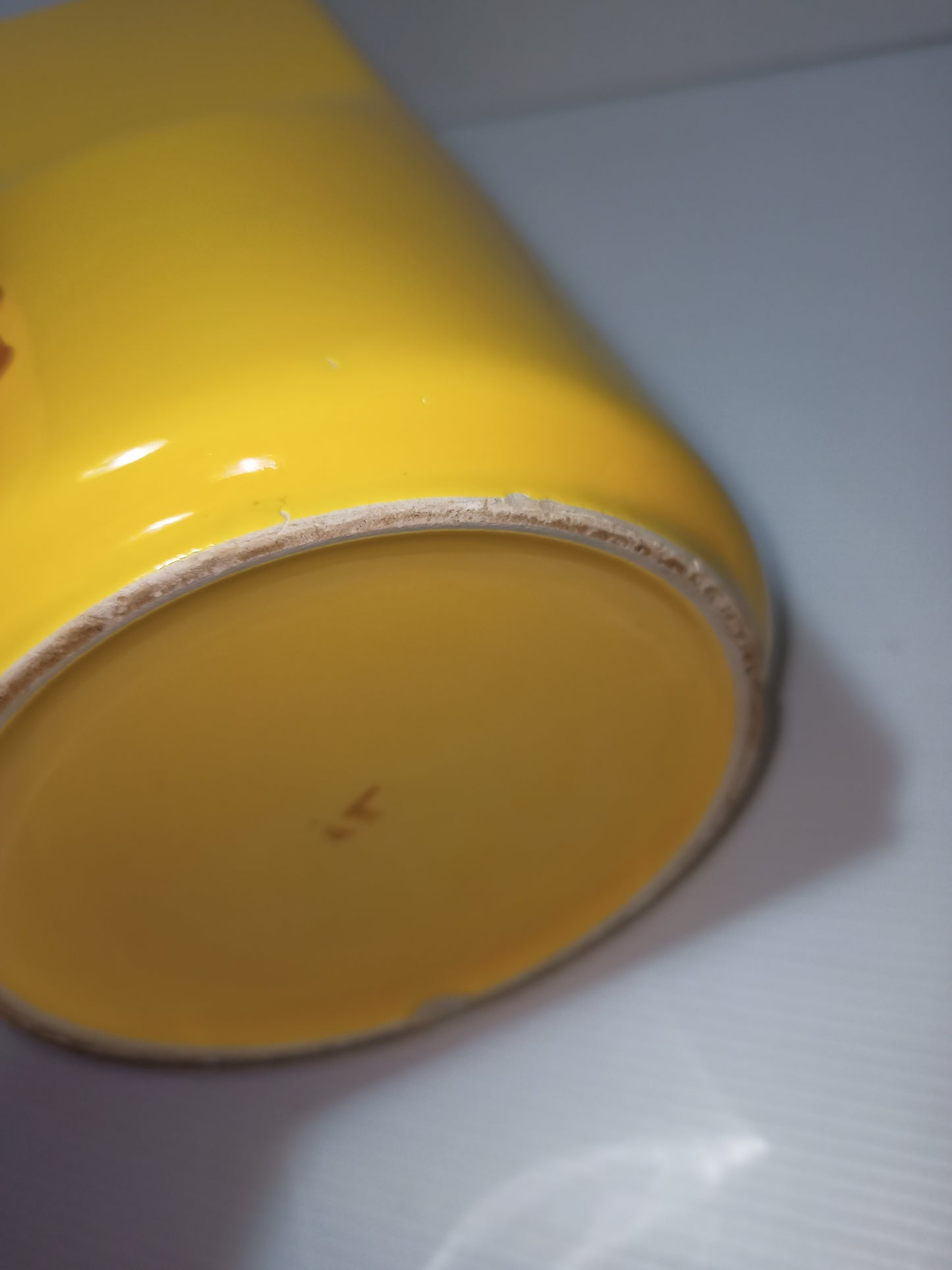 Vaso giallo modernariato anni 70 (Gabbianelli ?), LEGGI DESCRIZIONE