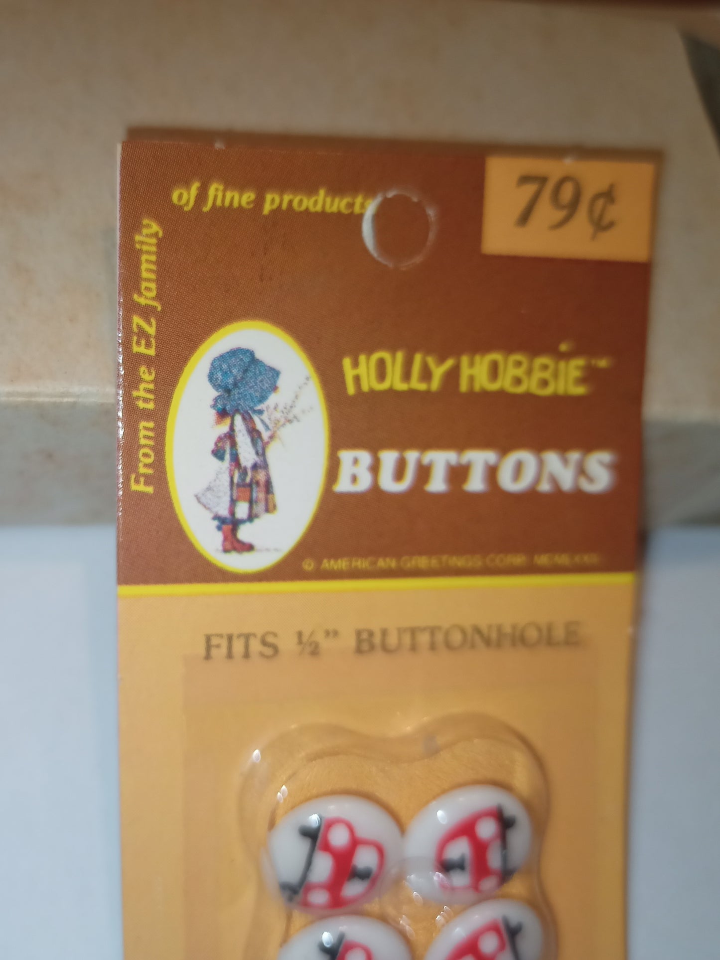 Bottoni piccoli Holly Hobbie, anni 70 VEDI FOTO