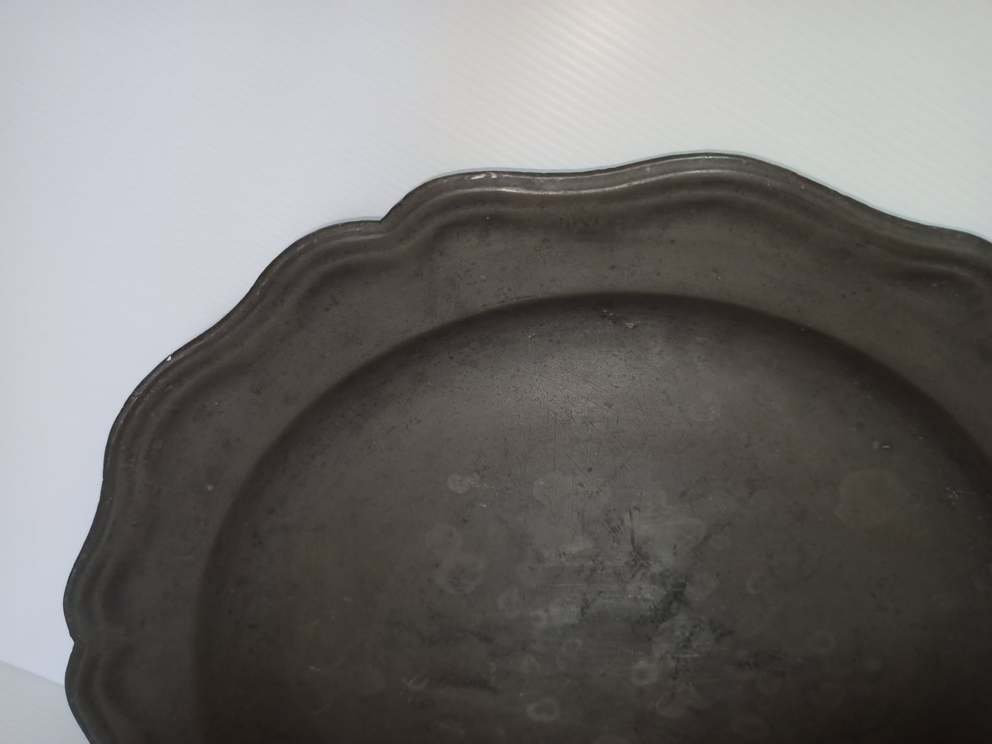 Antique large pewter plate, late 19th century