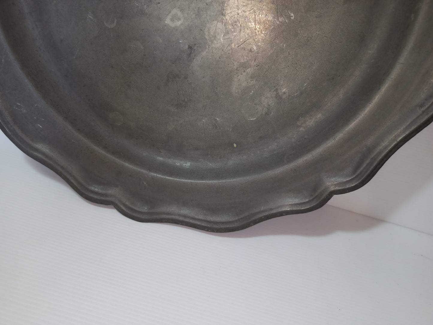 Antique large pewter plate, late 19th century