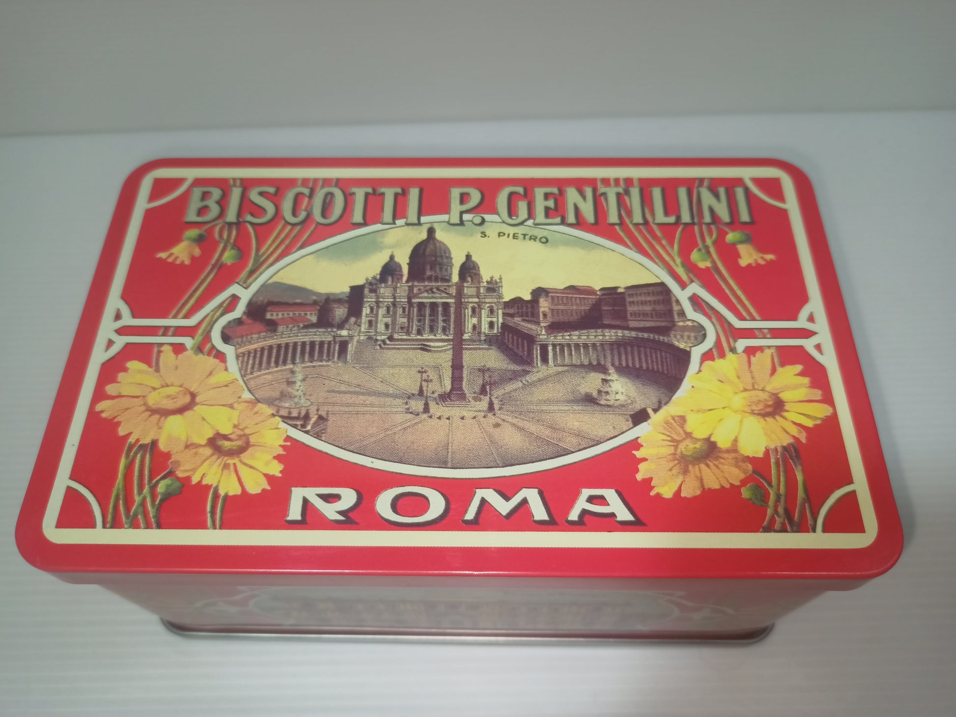 RIPRODUZIONE scatola latta Biscotti P. Gentilini Roma – LUDOteca e