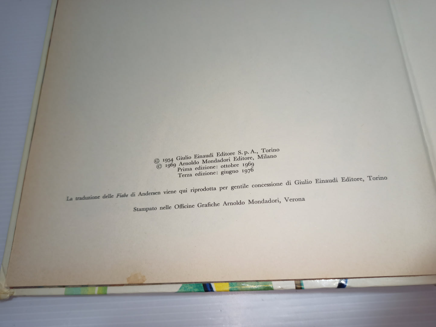 Libro Fiabe Di Andersen, Mondadori Terza edizione 1976