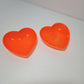 Poochie cuore plastica di colore arancione VUOTO, originale 1988