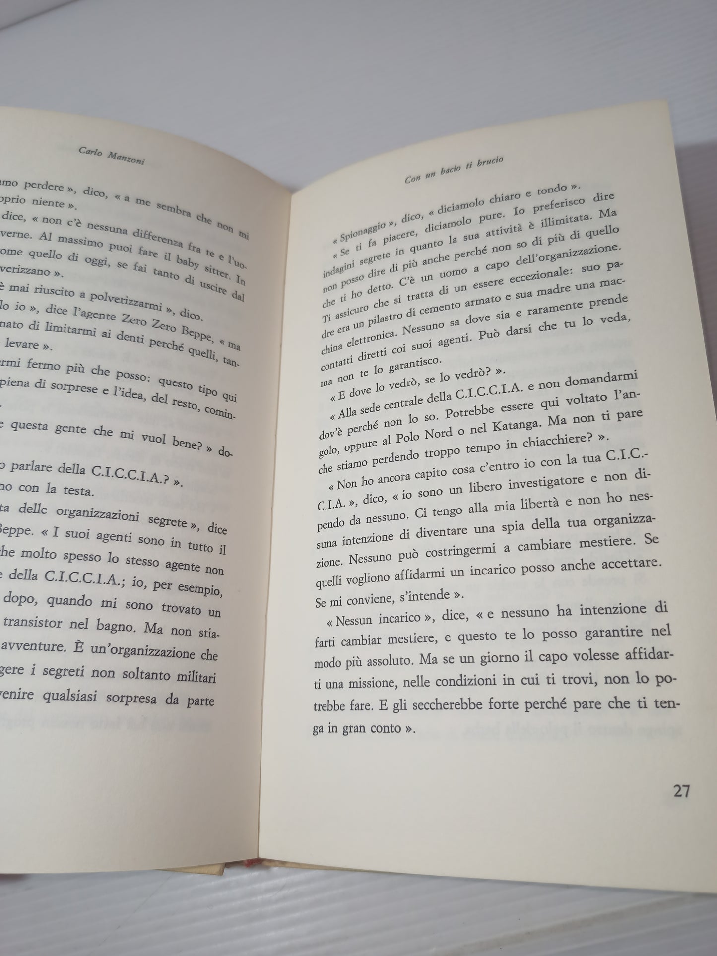 Libro Con Un Bacio Ti Brucio, Carlo Manzoni 1968