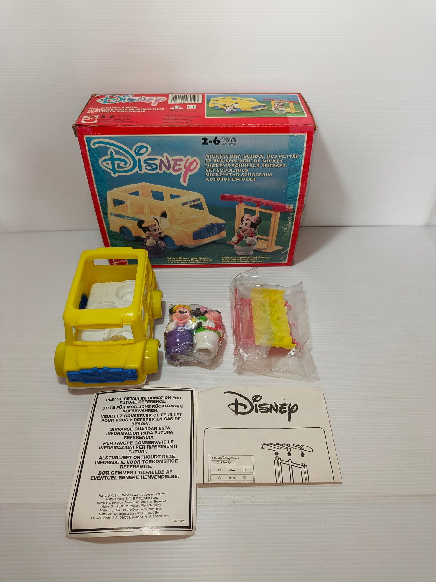 Gioco bambini Walt Disney Set Scuolabus, Mattel anni 90