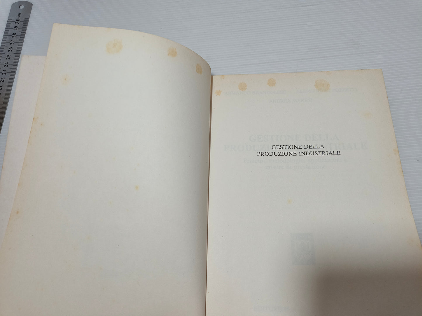 Libro Gestione Della Produzione Industriale, principi, metodologie, applicazioni e misure di prestazione, Hoepli 1991