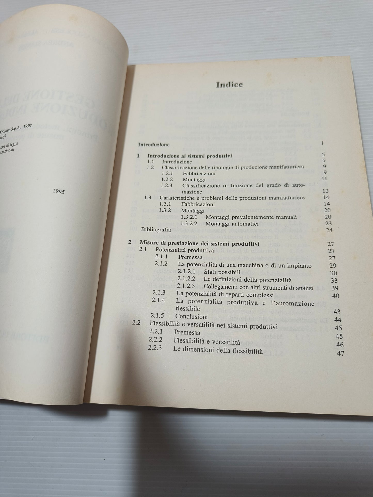 Libro Gestione Della Produzione Industriale, principi, metodologie, applicazioni e misure di prestazione, Hoepli 1991