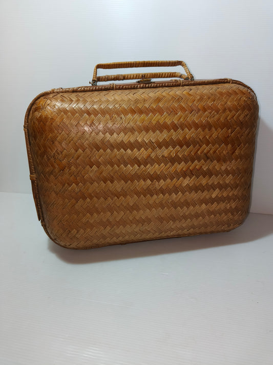 Borsa in paglia e bamboo, originale anni 60 LEGGI DESCRIZIONE