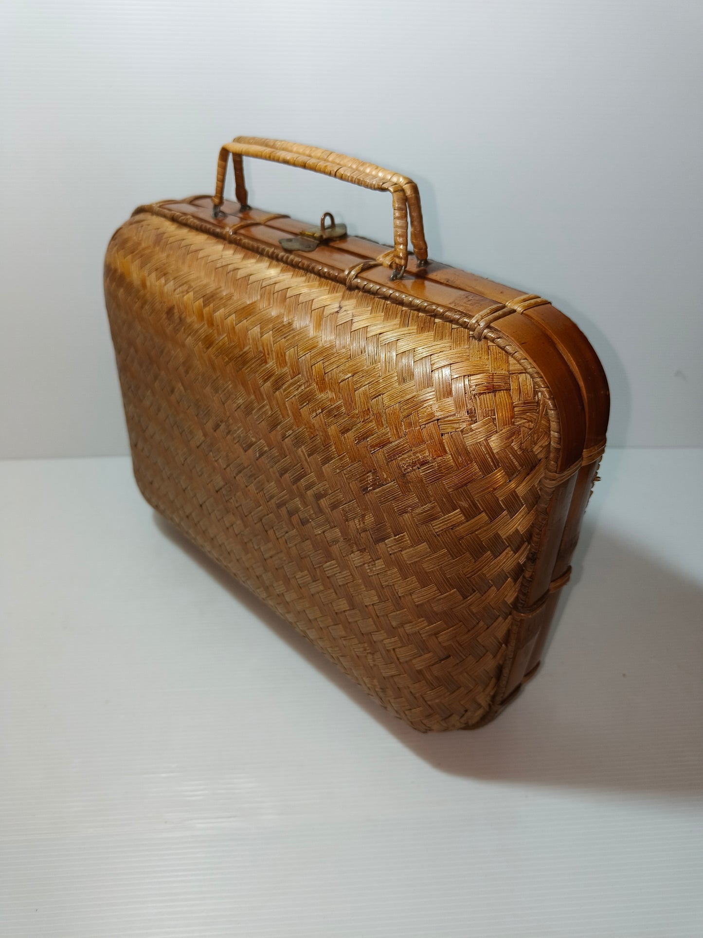 Borsa in paglia e bamboo, originale anni 60 LEGGI DESCRIZIONE