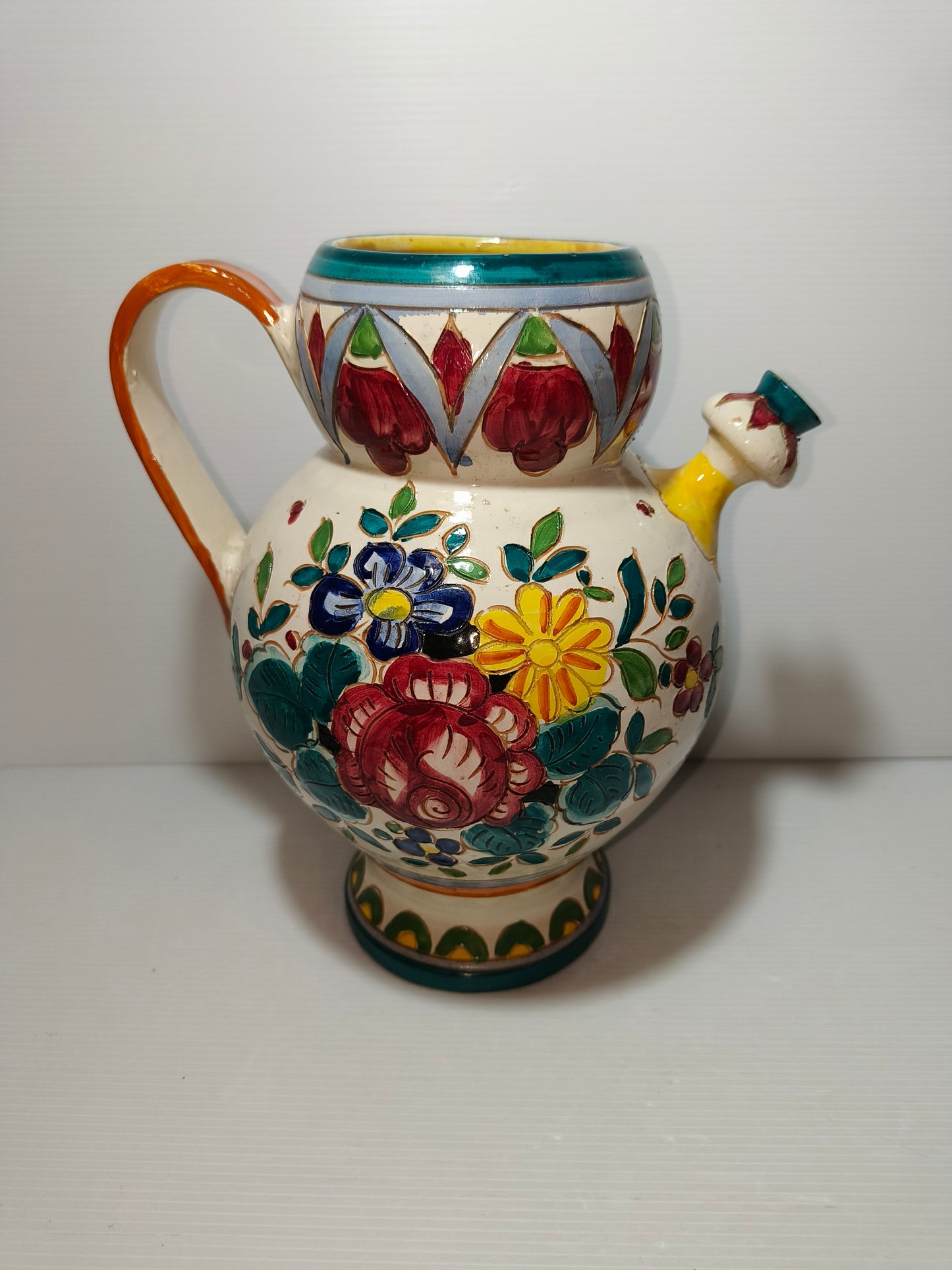 Caraffa brocca vintage in ceramica dipinta, LEGGI DESCRIZIONE