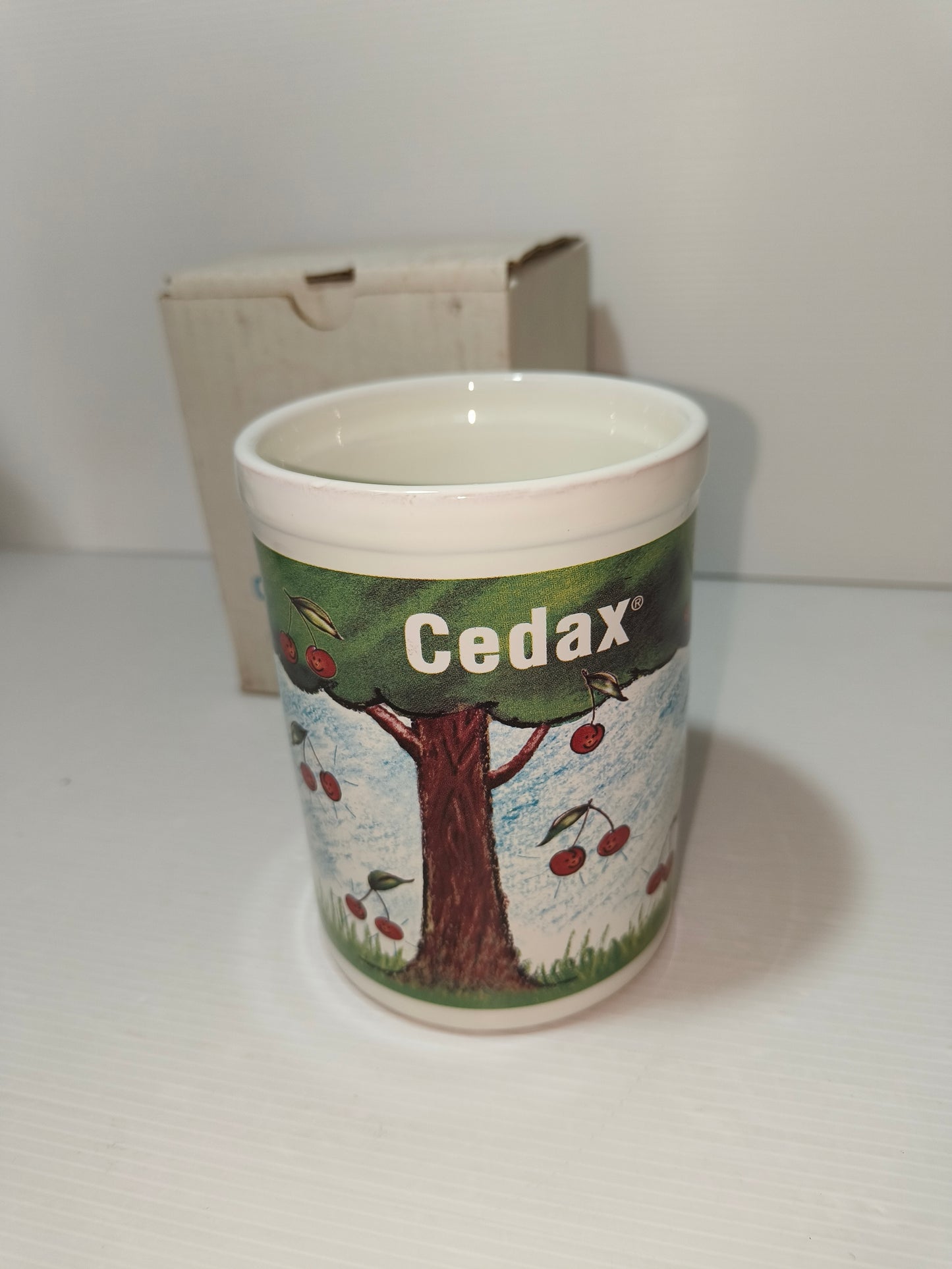 Vaso pubblicitario Cedax vintage Deruta