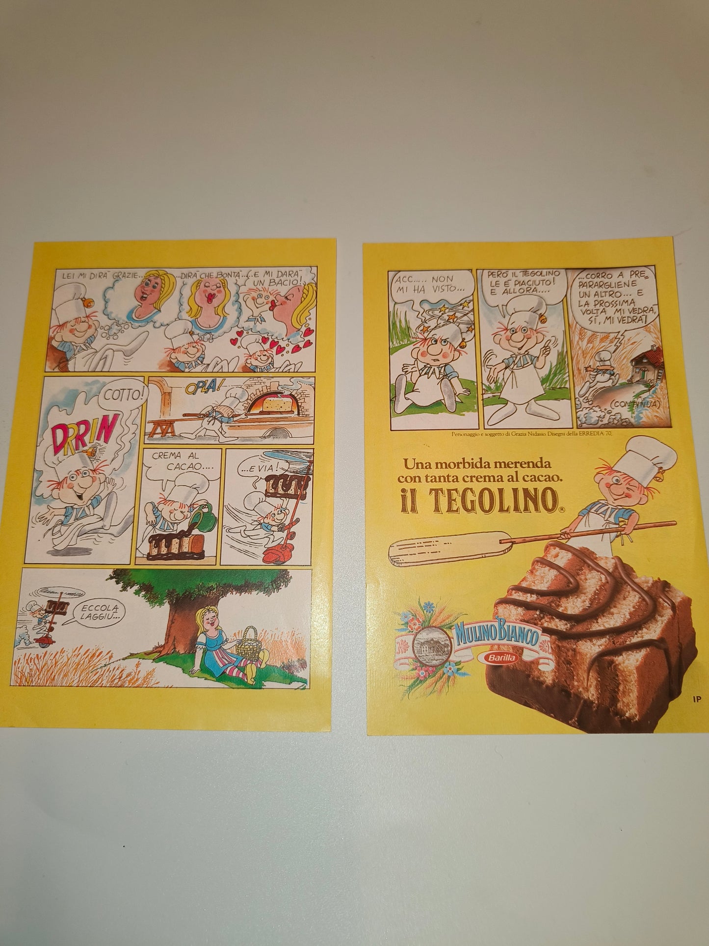 Pagine pubblicitarie Mulino Bianco Piccolo Mugnaio, anni 80