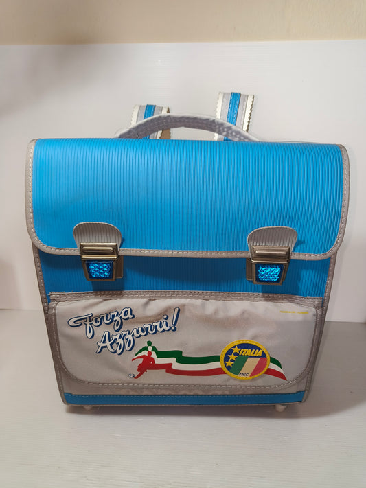 Zaino cartella Calcio Forza Azzurri, anni 80