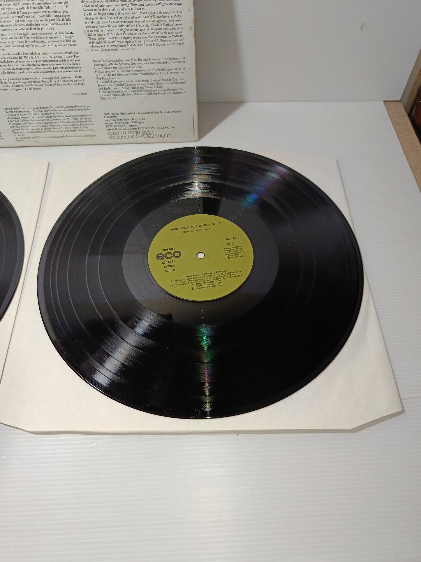 Storici Organi Della Valsesia
Organista Mario Duella 2lp 33 Giri Edito nel 1981 da Dischi Eco
Raro