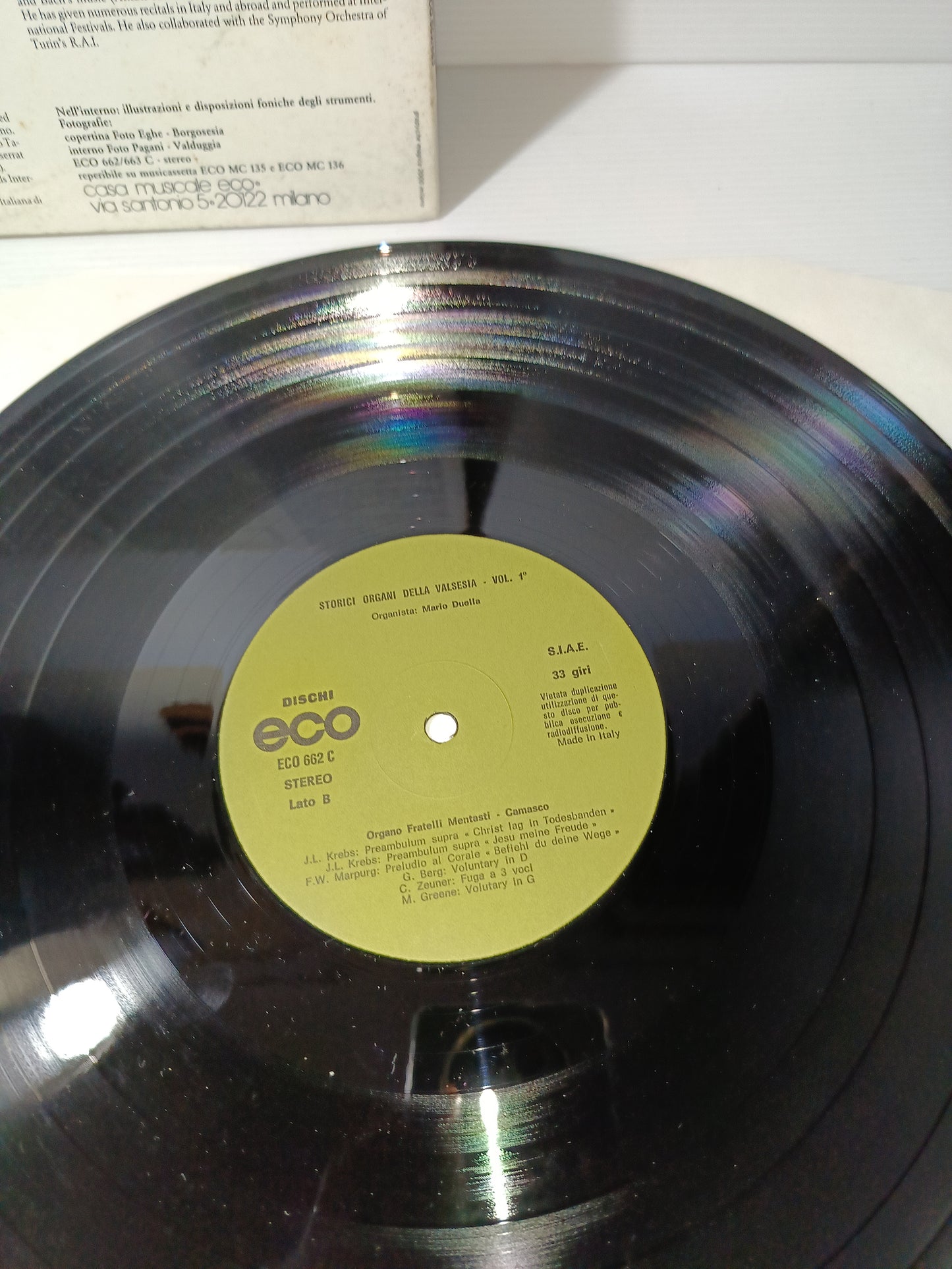 Storici Organi Della Valsesia
Organista Mario Duella 2lp 33 Giri Edito nel 1981 da Dischi Eco
Raro