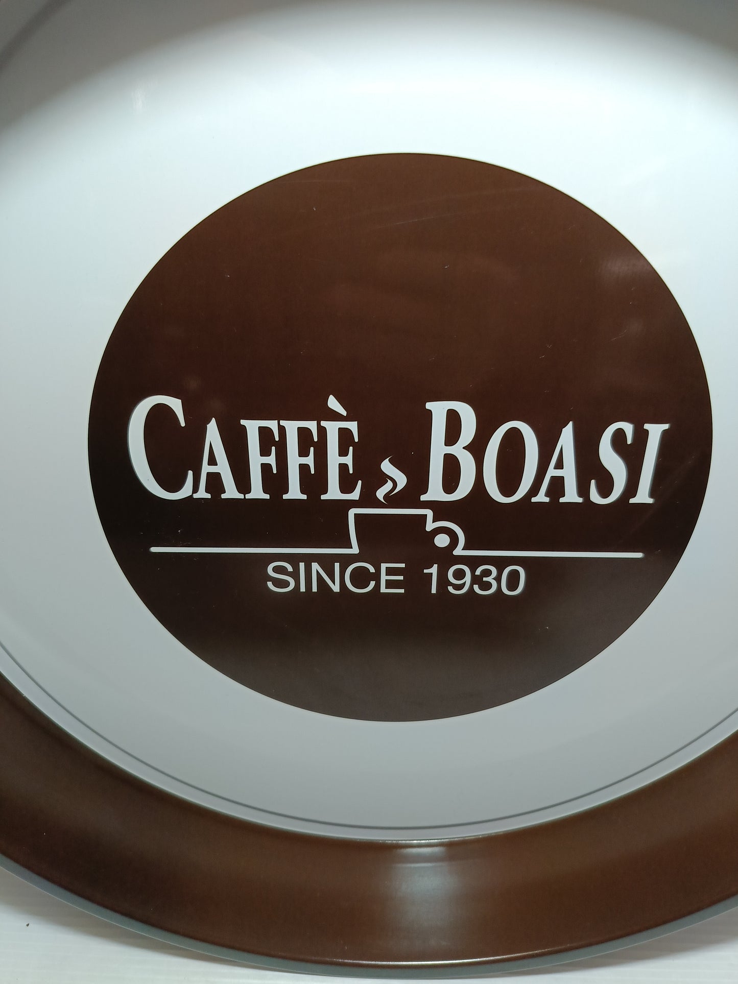 Vassoio Caffè Boasi In Latta
Diametro 35,5 cm circa
