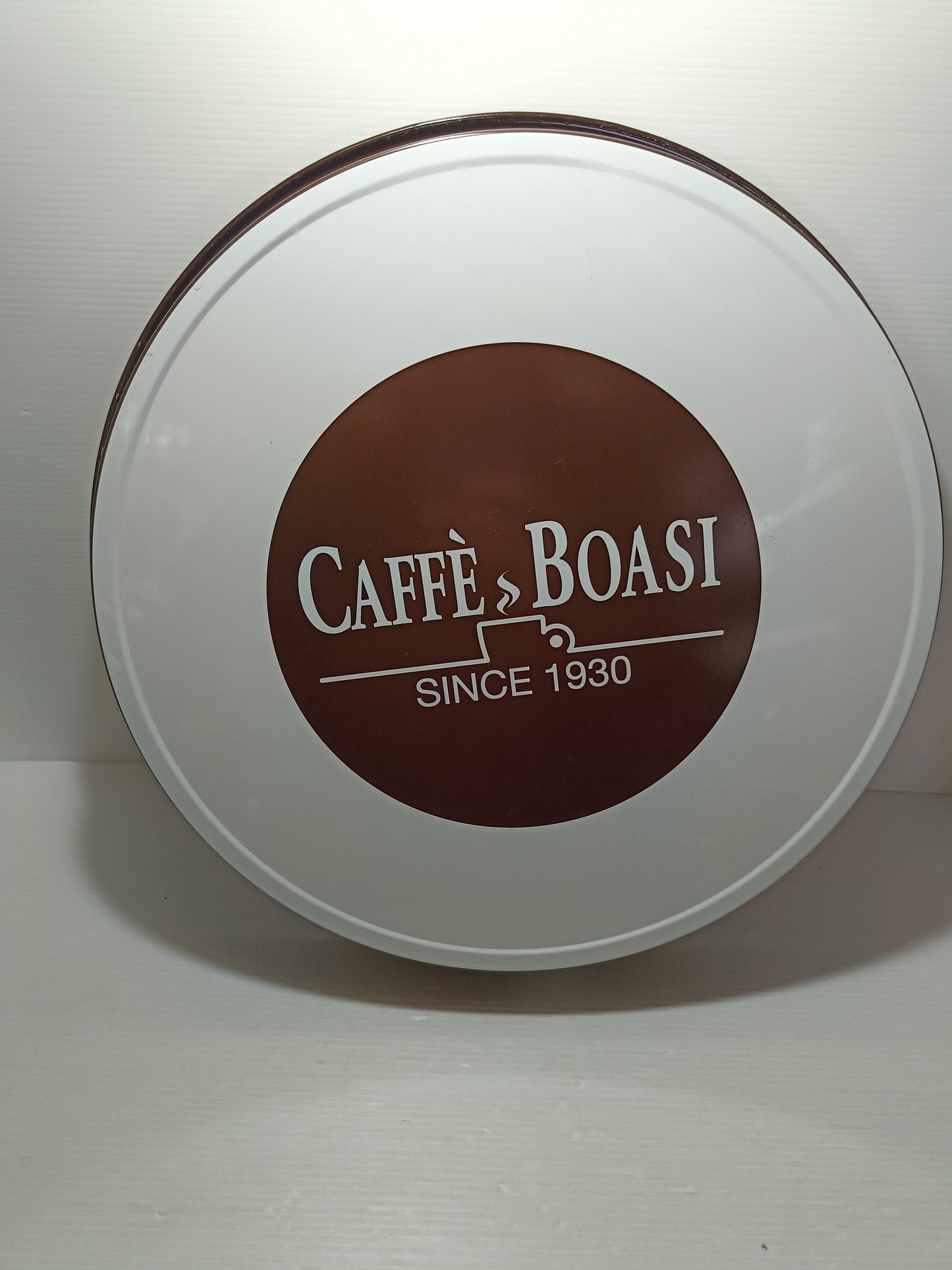 Vassoio Caffè Boasi In Latta
Diametro 35,5 cm circa