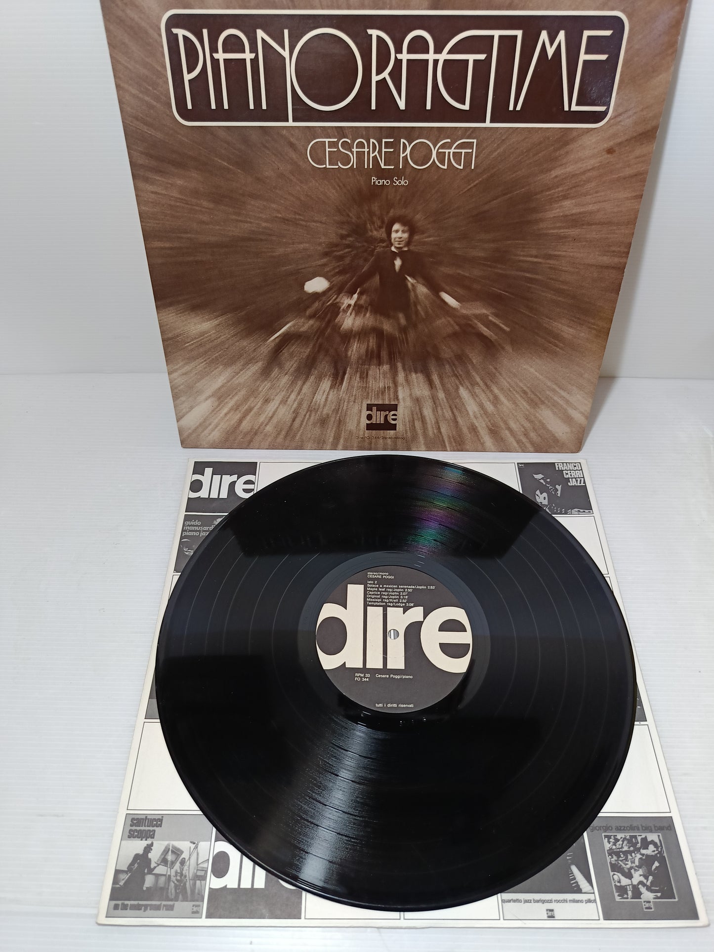 Piano Ragtime Cesare Poggi LP 33 Giri Dire Autografato