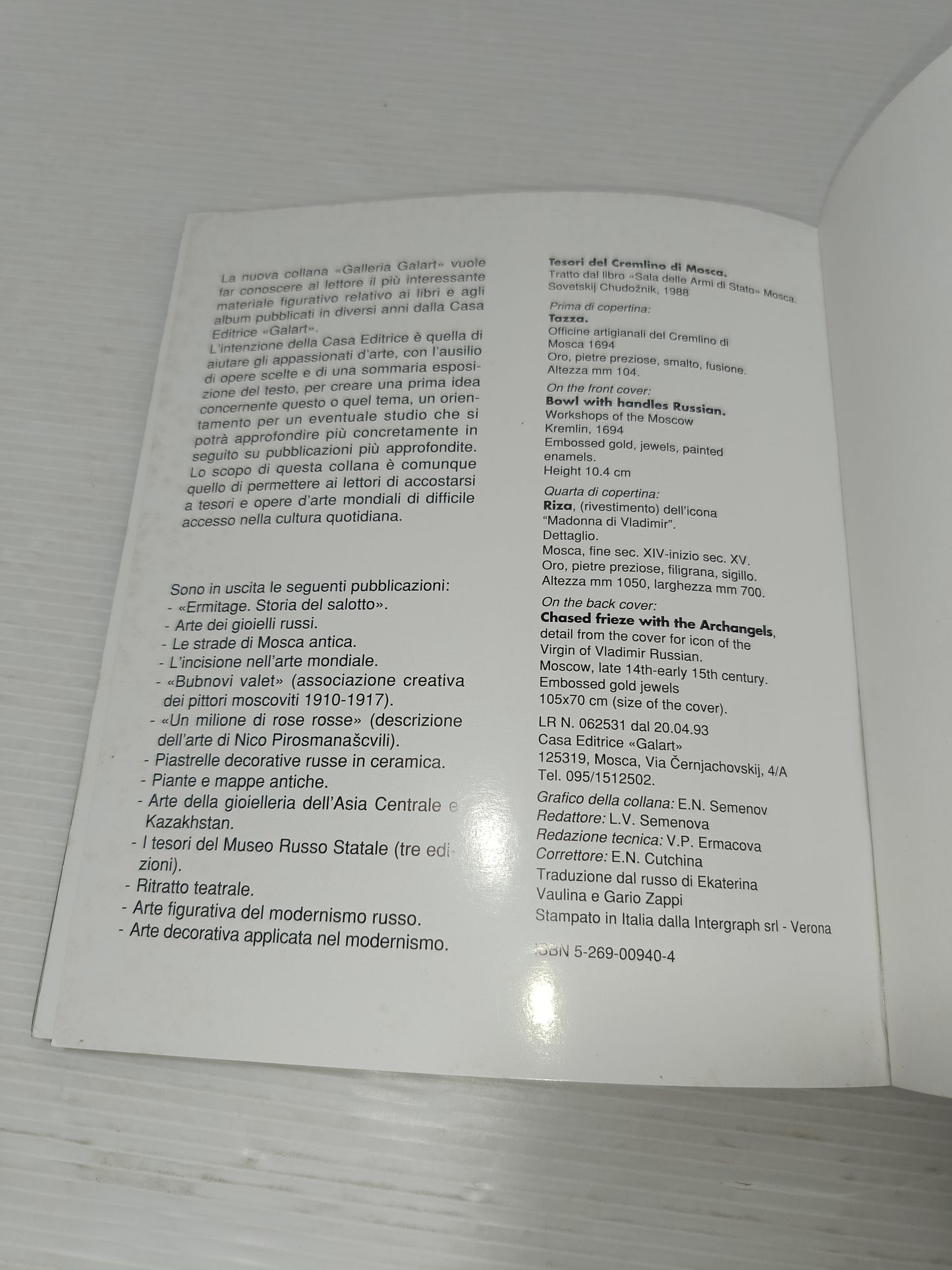 Tesori Del Cremlino Di Mosca
Casa Editrice Galart