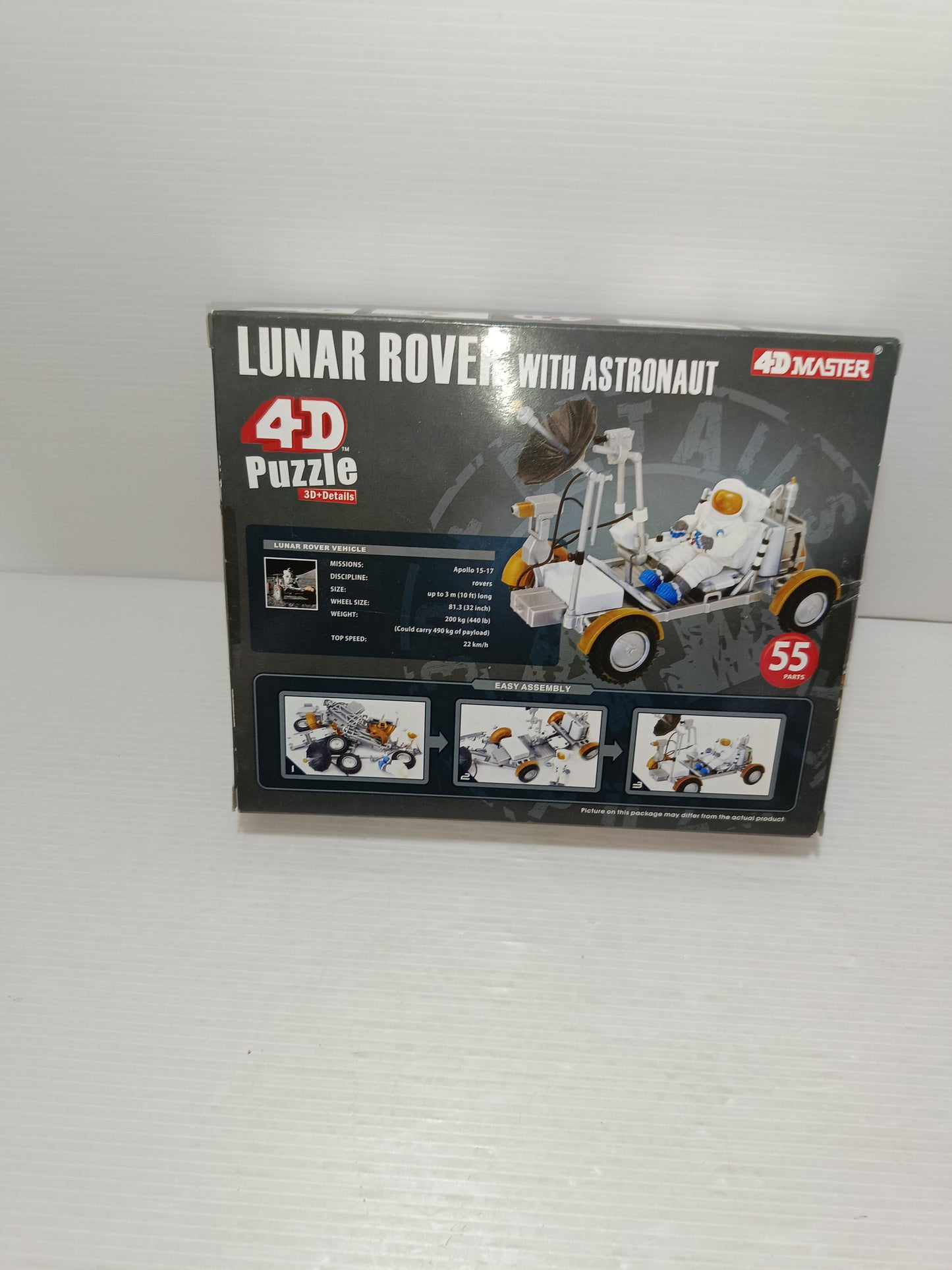 Lunar Rover with astronaut Puzzle 4D Master
Scala 1:35
Pezzi n.55