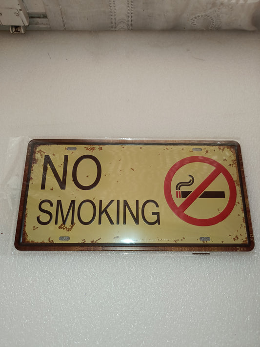 Cartello No Smoking In Metallo