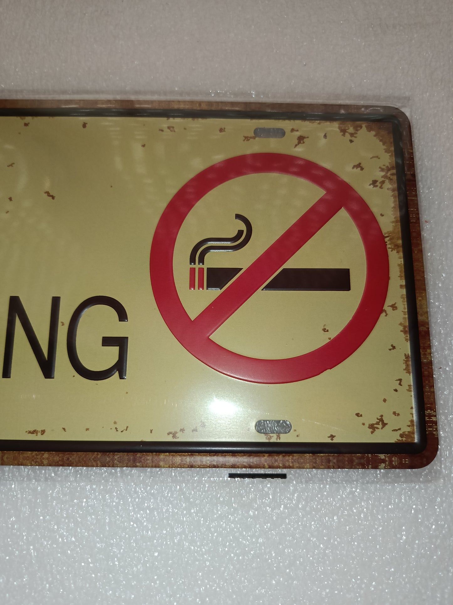 Cartello No Smoking In Metallo