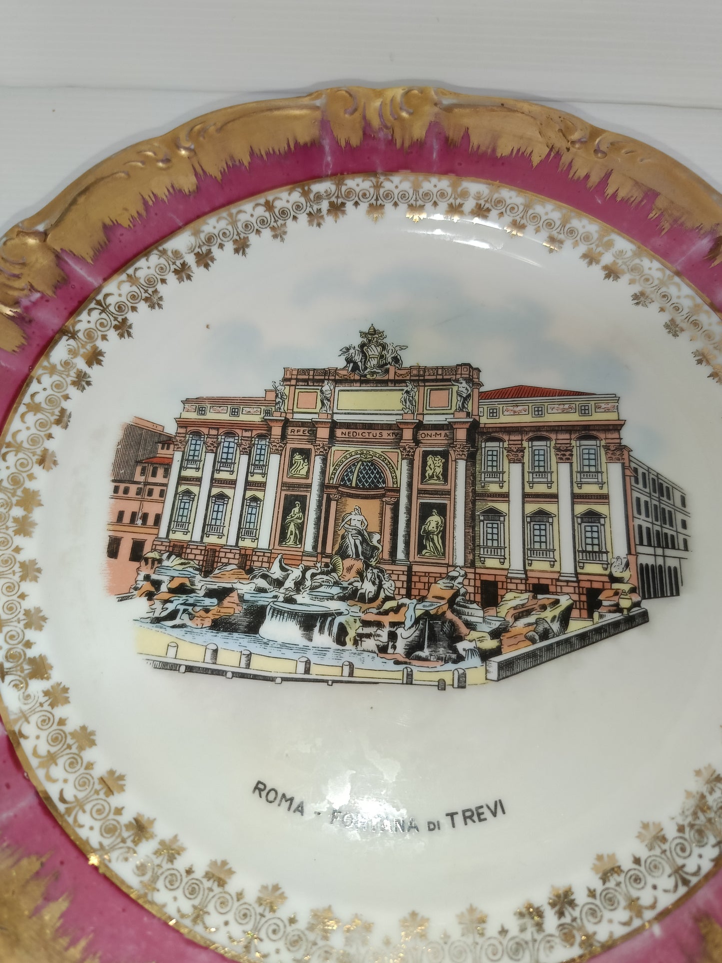 Piatto Souvenir Roma Fontana Di Trevi Anni 60/70
In ceramica