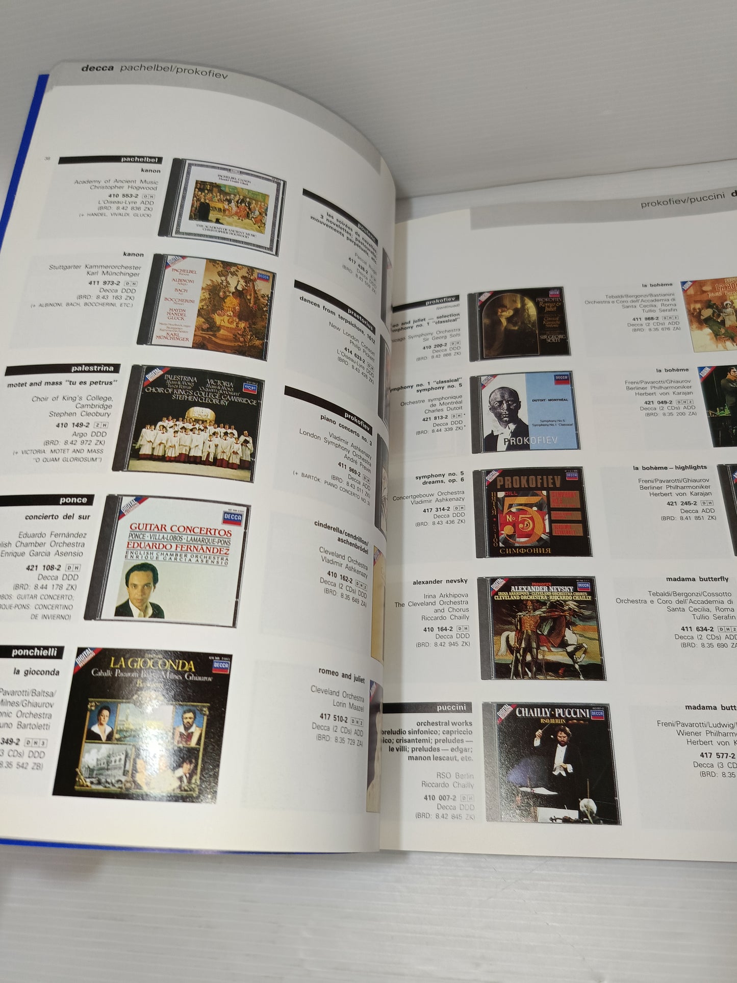 Compact Disc Catalogo 1989 Decca Classica