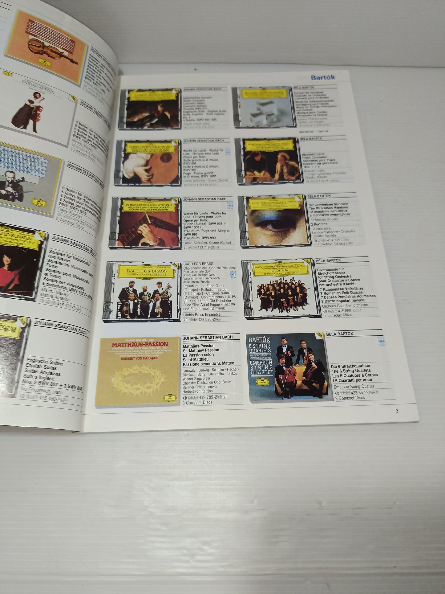 Catalogo Compact Disc Deutsche Grammophon 1988/89