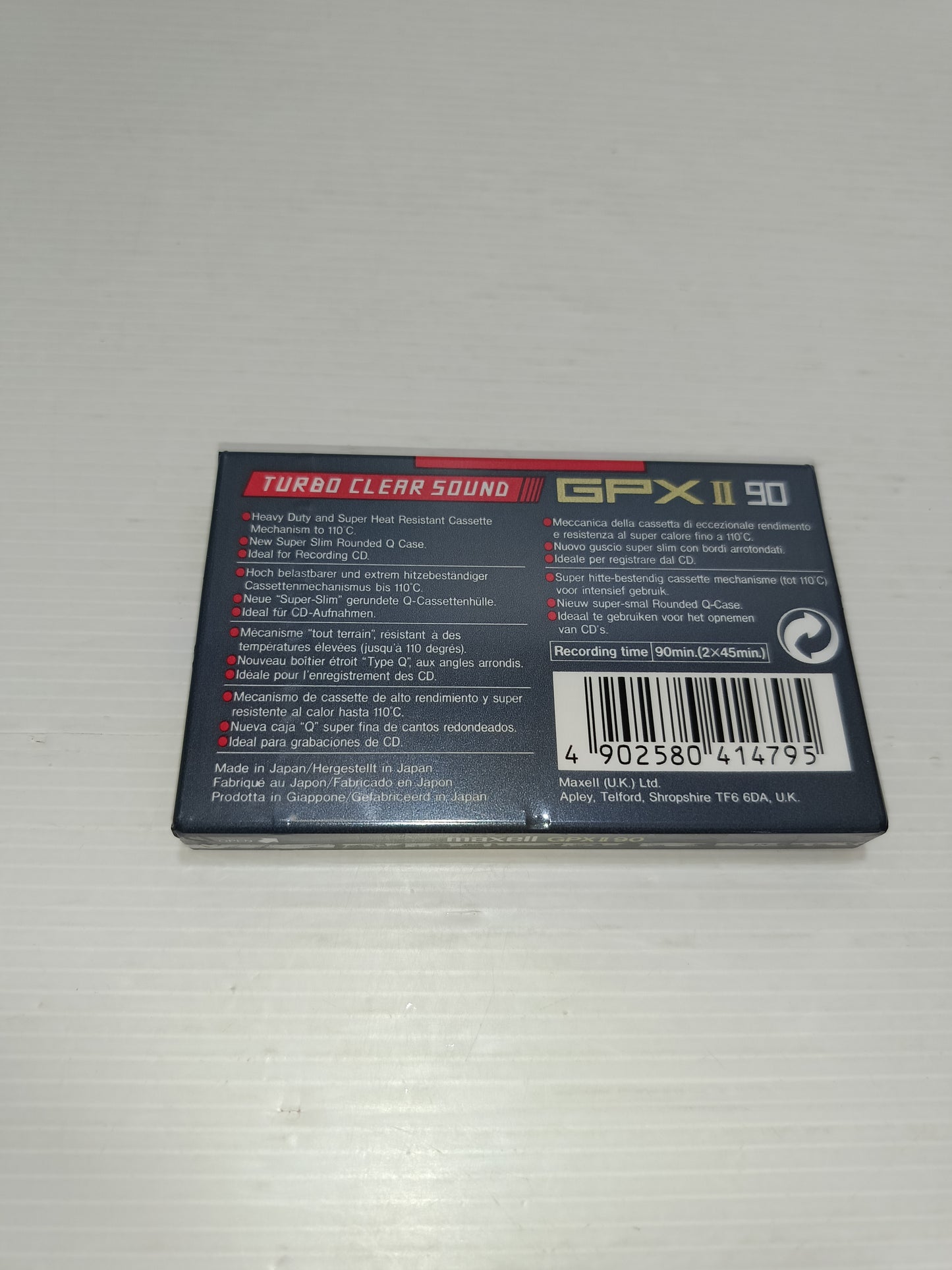 Musicassetta Maxell GPX II Chrome 90 Minuti
Made in Japan