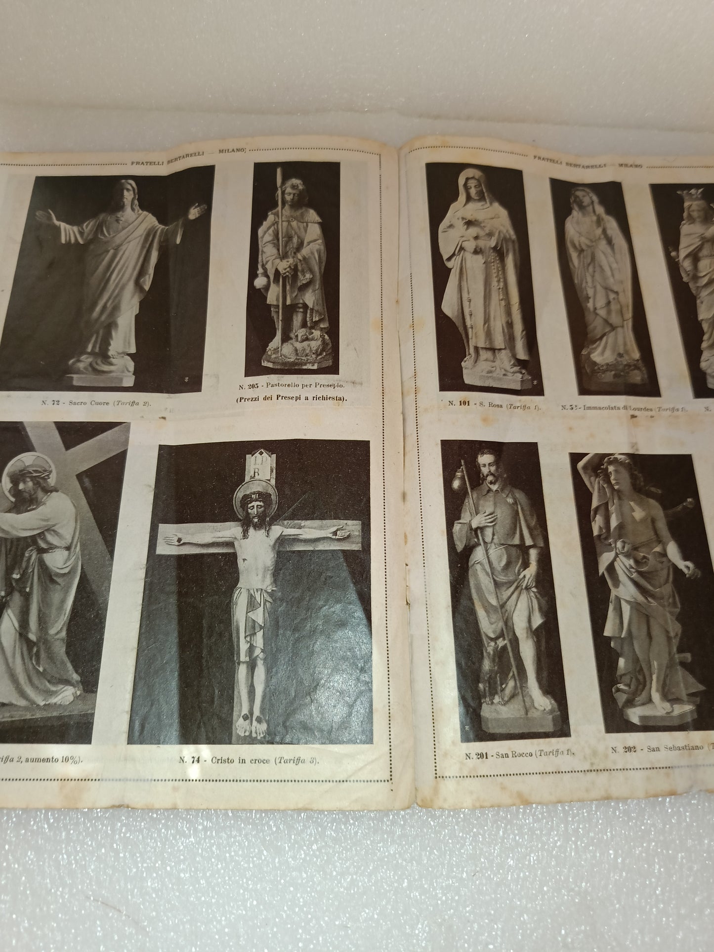 Catalogo F.lli Bertarelli Statue Artistiche Di Legno Scolpito Originale Dell'epoca