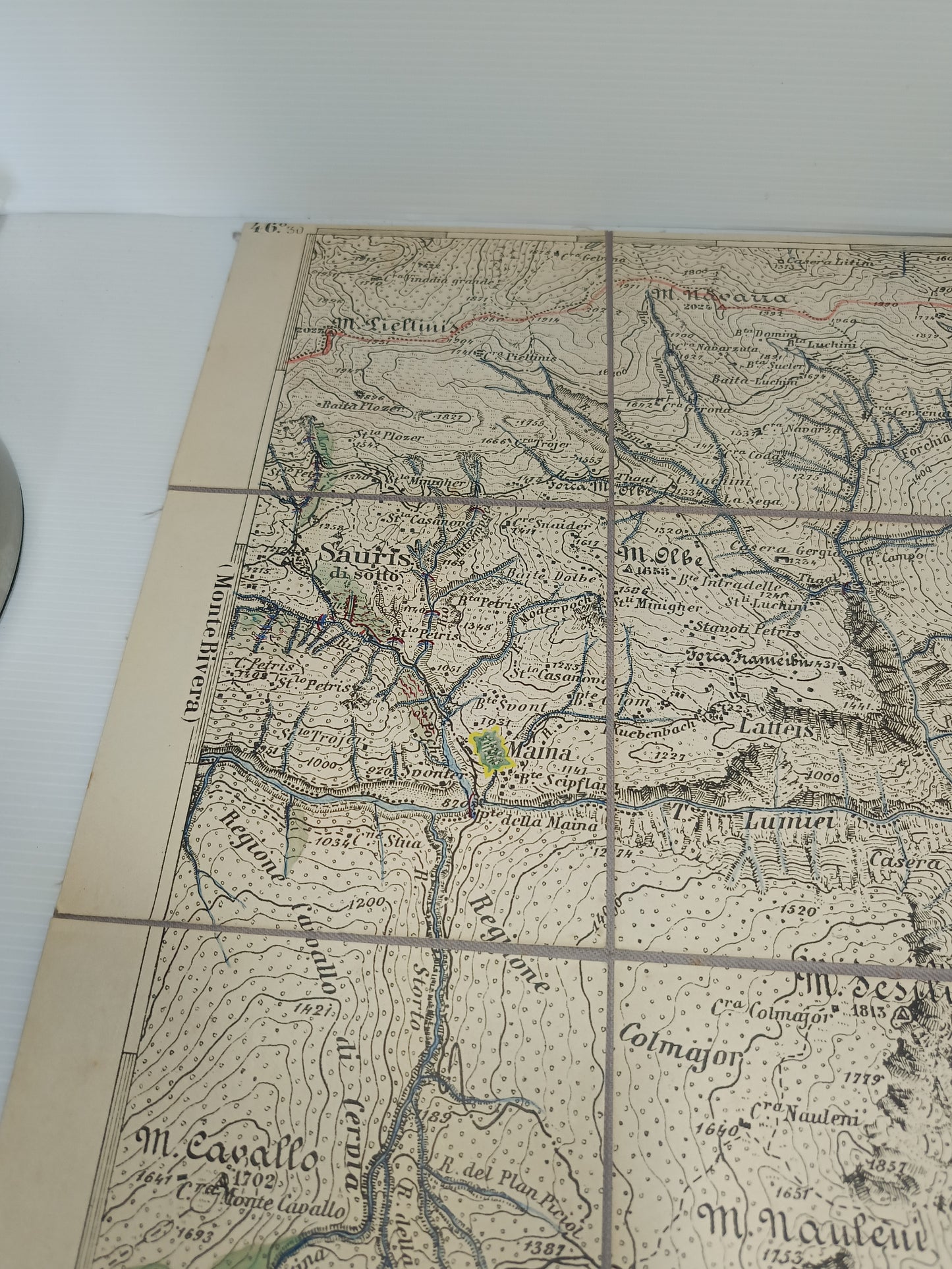 Antica Cartina Telata Ampezzo Nord-Ovest scala 1:25.000
Datata Giugno 1894