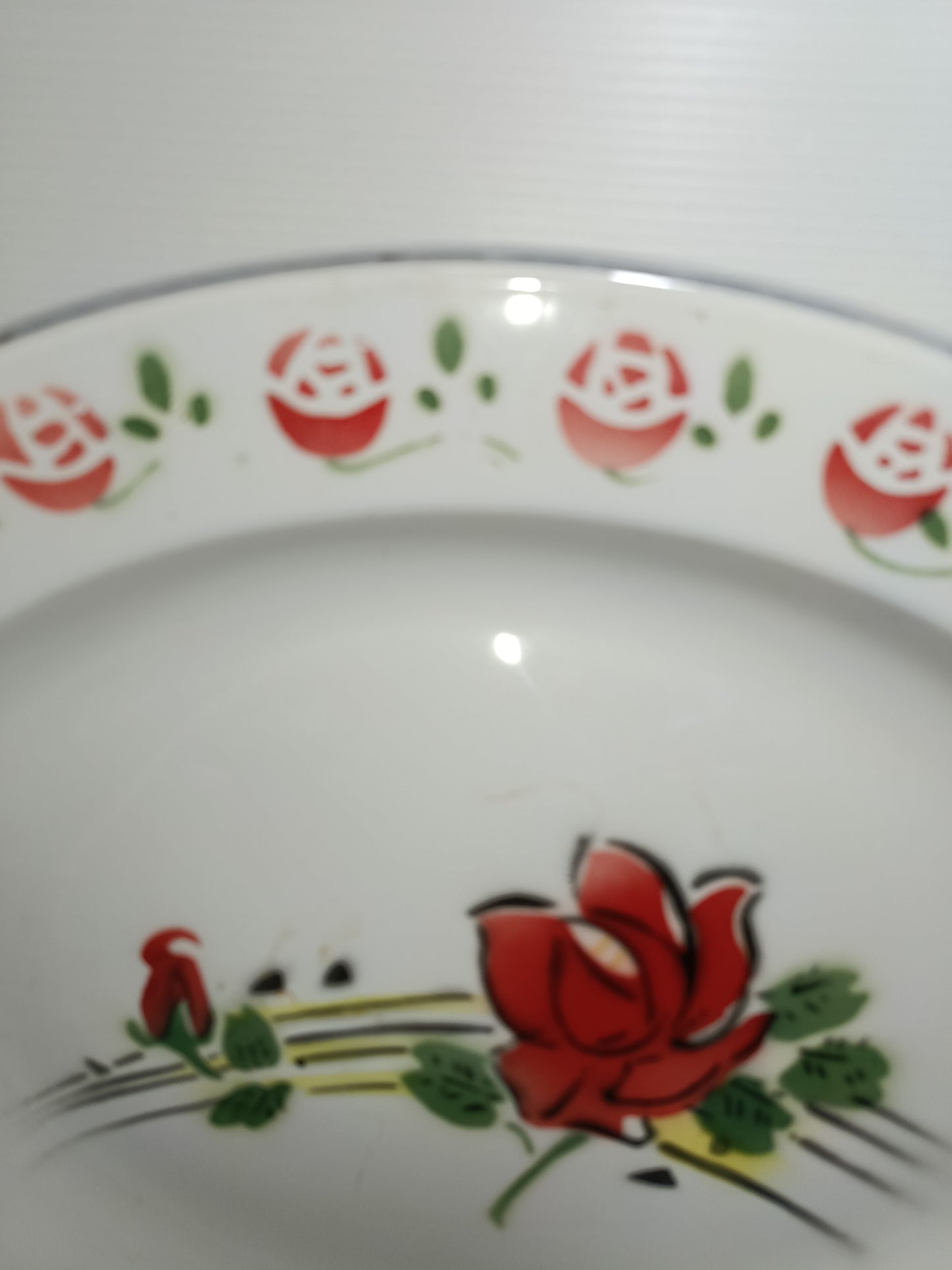 Piatto In Metallo Smaltato Vintage