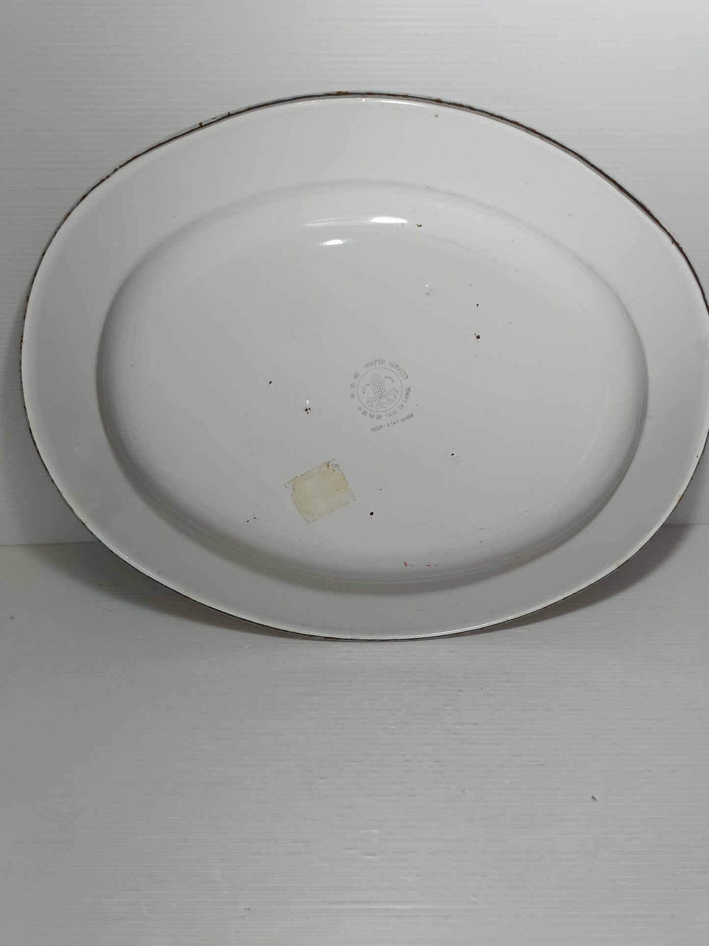 Piatto In Metallo Smaltato Vintage