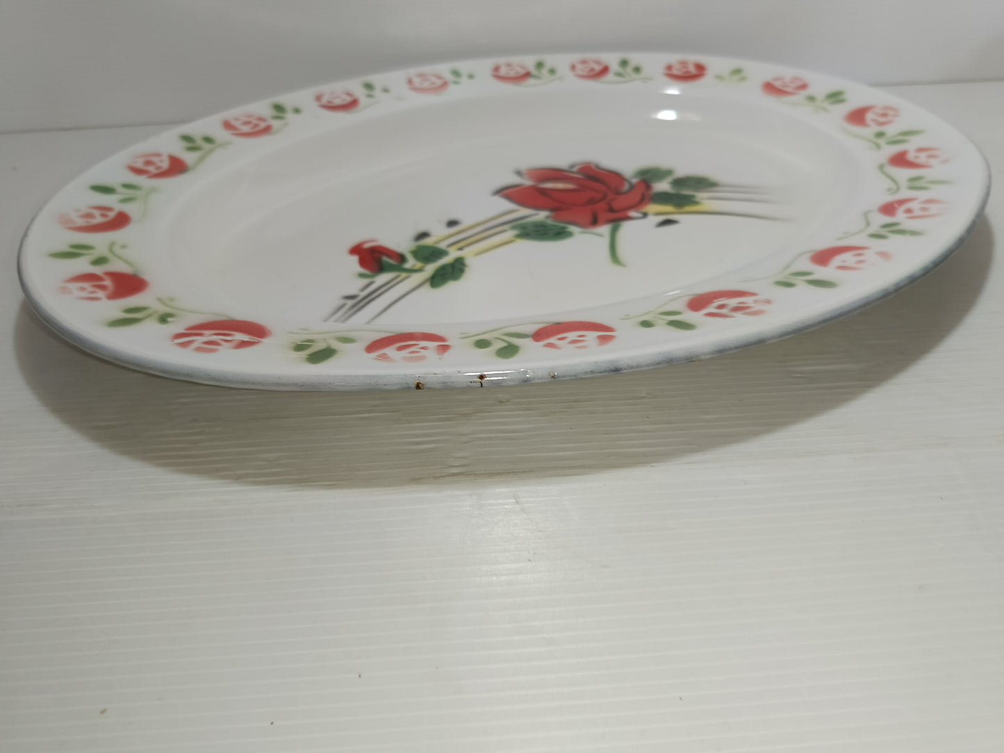 Piatto In Metallo Smaltato Vintage