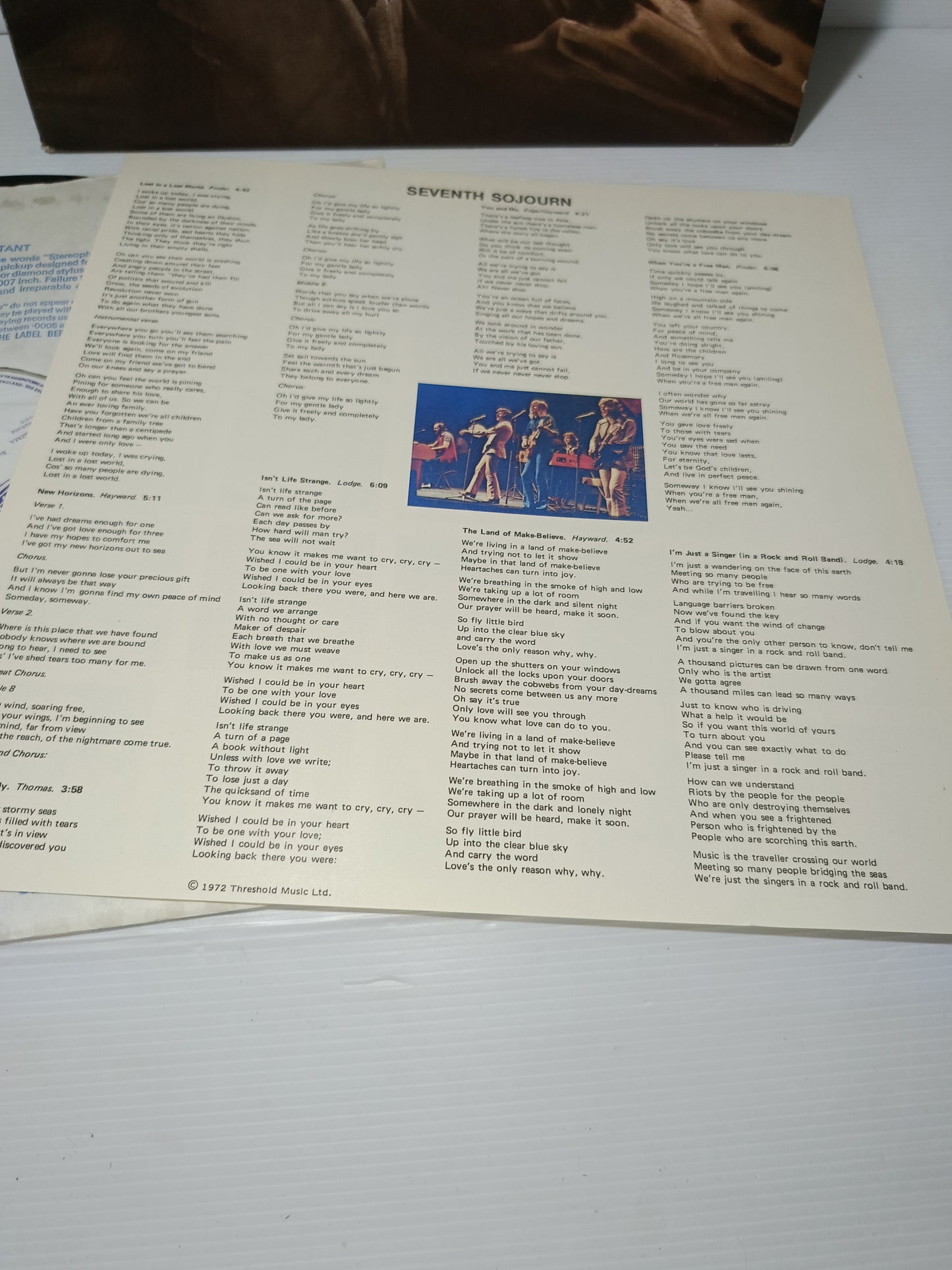Seventh Sojourn The Moody Blues  LP 33 giri
Edito nel 1972 da Threshold Cod.THS 7