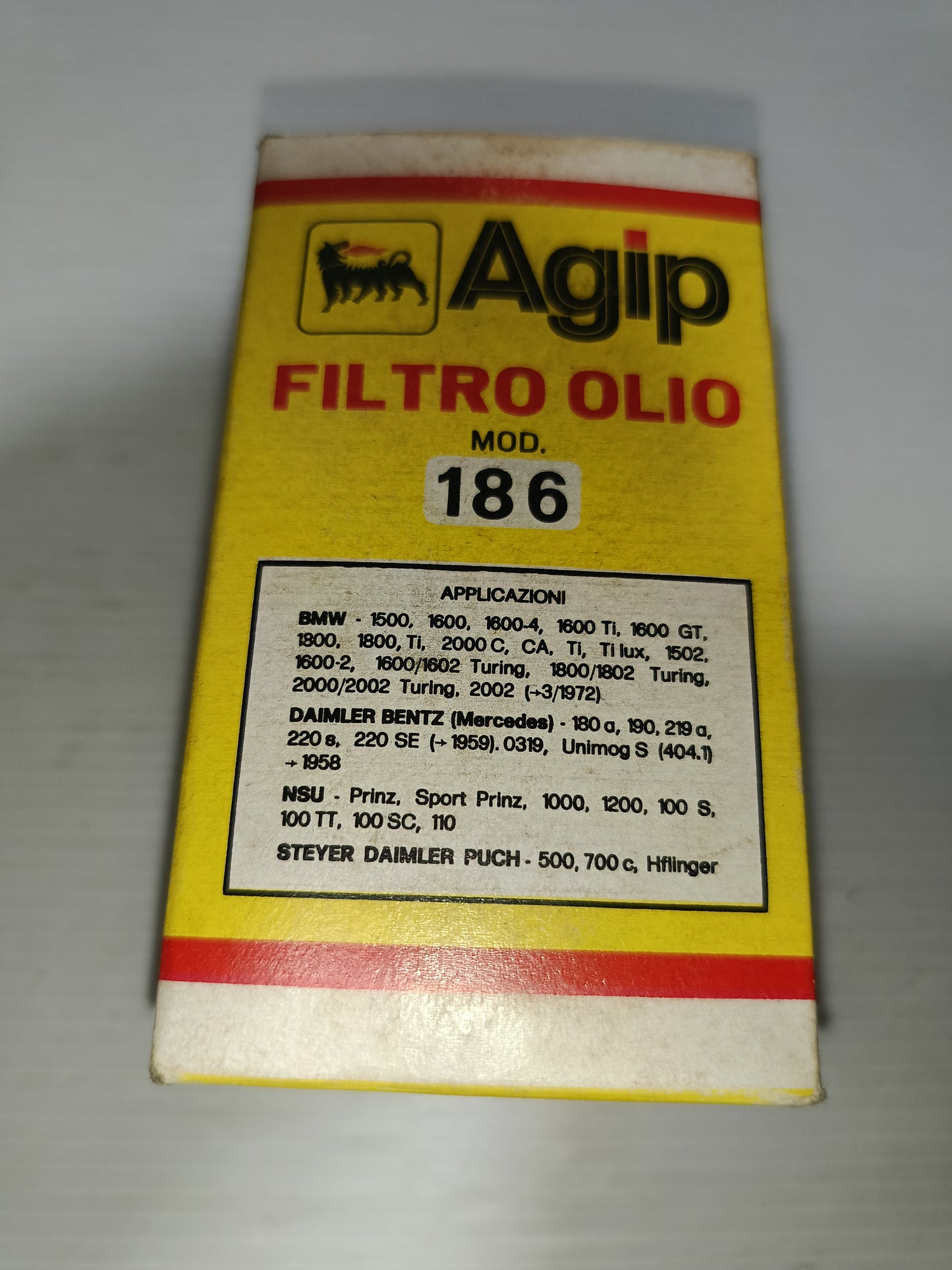 Filtro Olio Agip Mod.186 Anni 60
Per BMW,Mercedes,NSU,Steyer Daimler Puch.