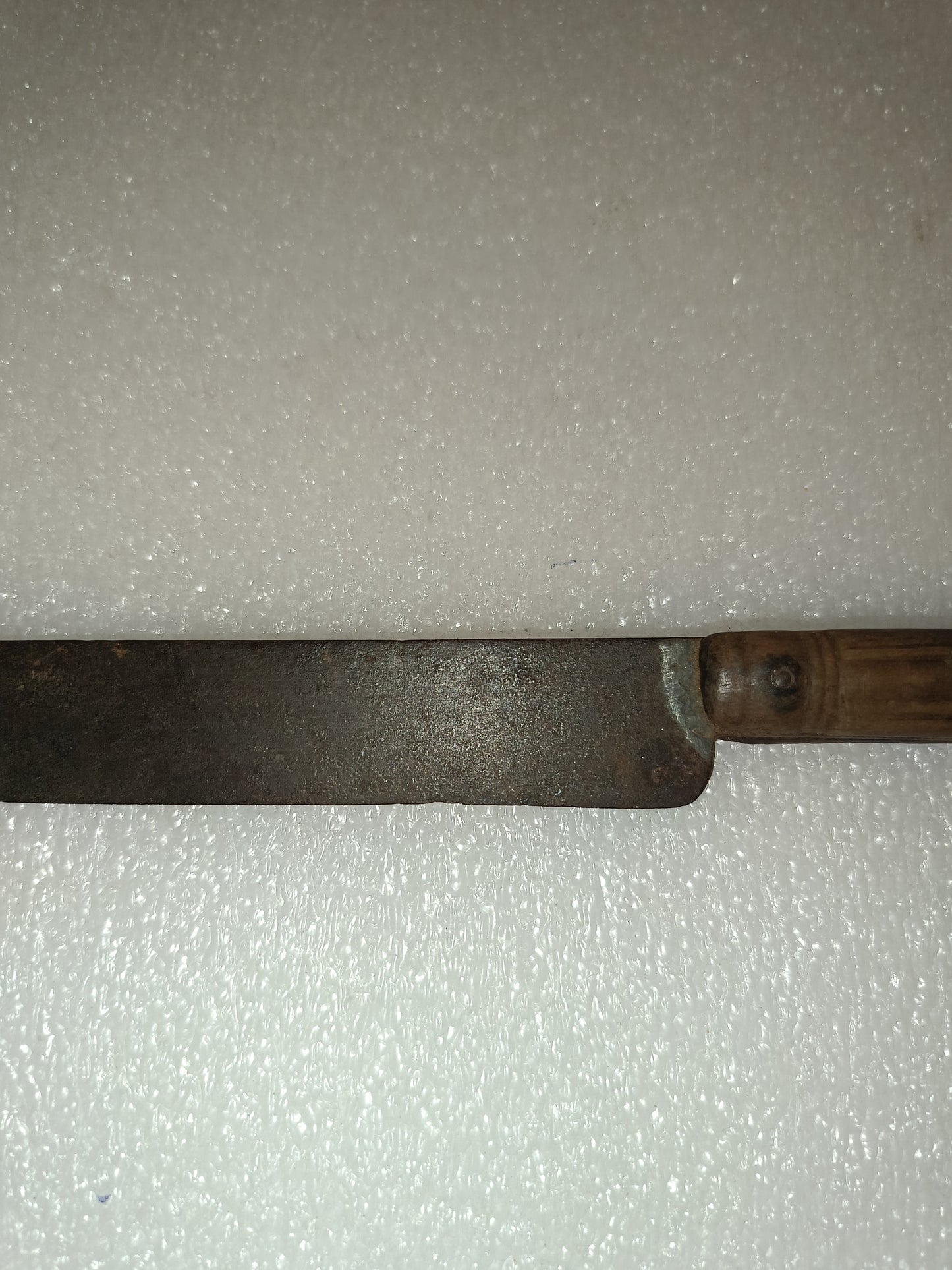Antico Coltello Da Cucina In Metallo E Legno