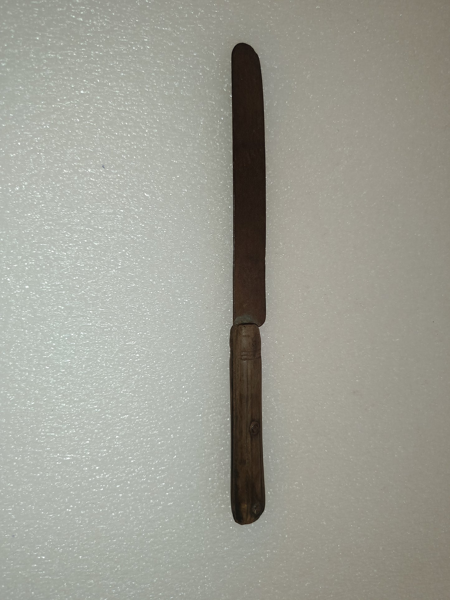 Antico Coltello Da Cucina In Metallo E Legno