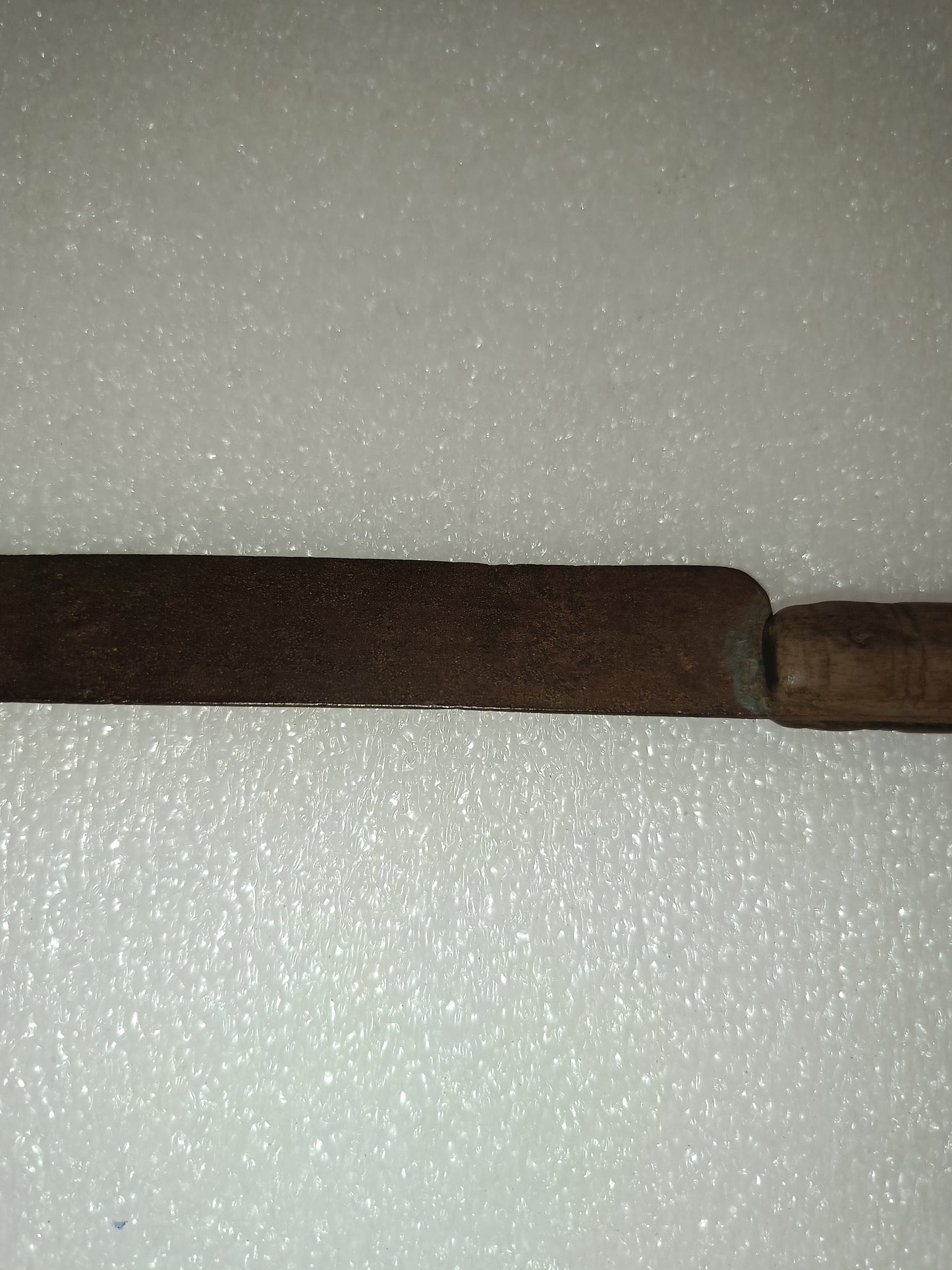 Antico Coltello Da Cucina In Metallo E Legno