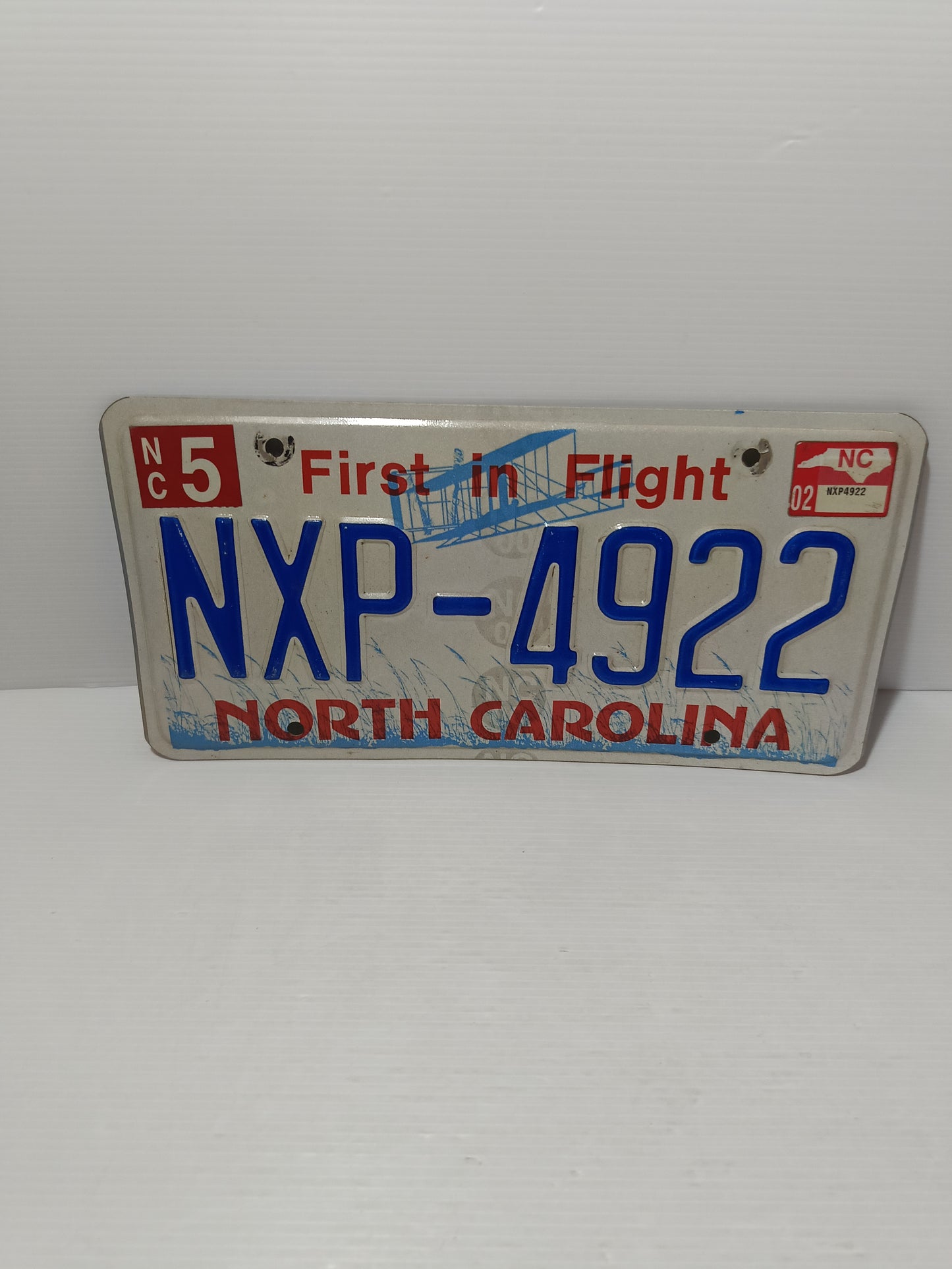 Targa Automobilistica North Carolina Originale In Metallo