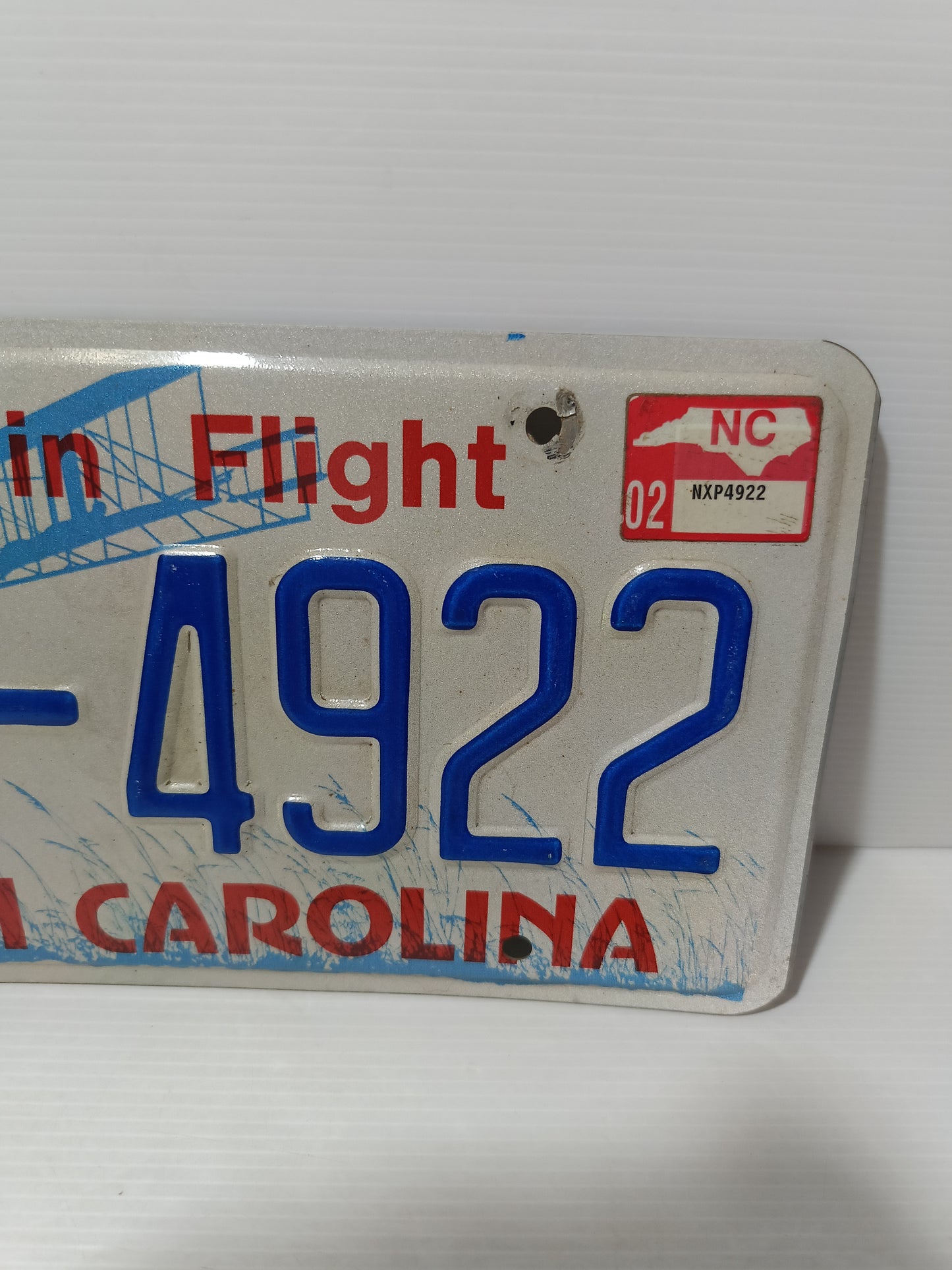 Targa Automobilistica North Carolina Originale In Metallo