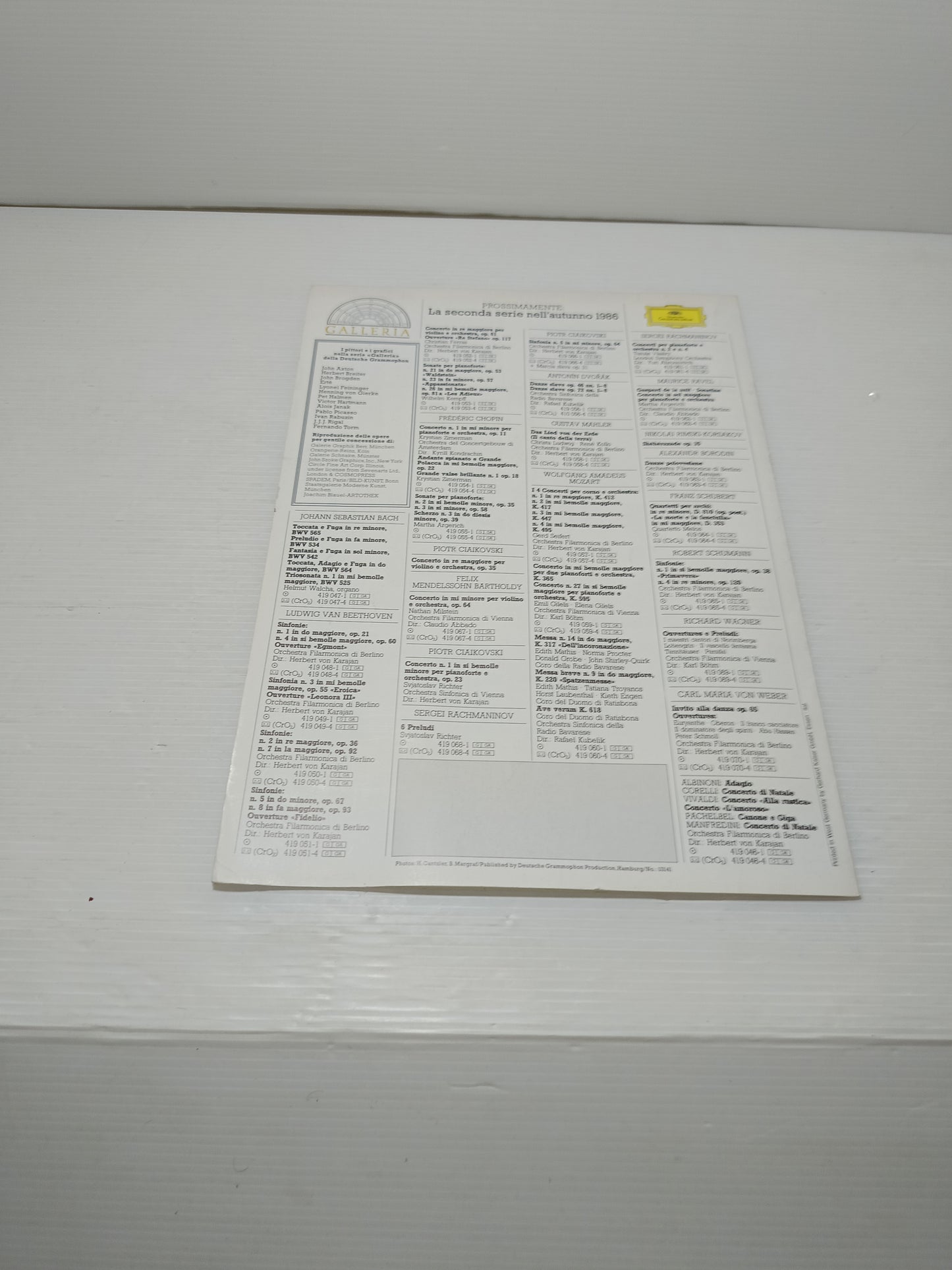 Depliant Deutsche GrammoPhon La Nuova Serie Classica 1986