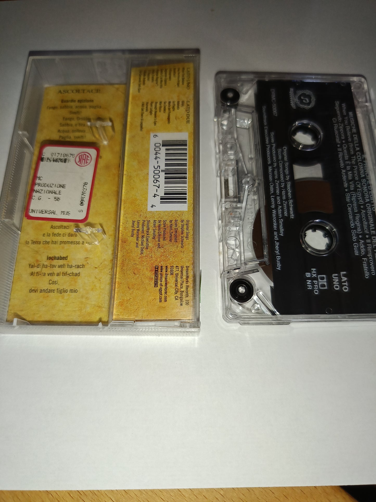 Il Principe D' Egitto Colonna Sonora Musicassetta