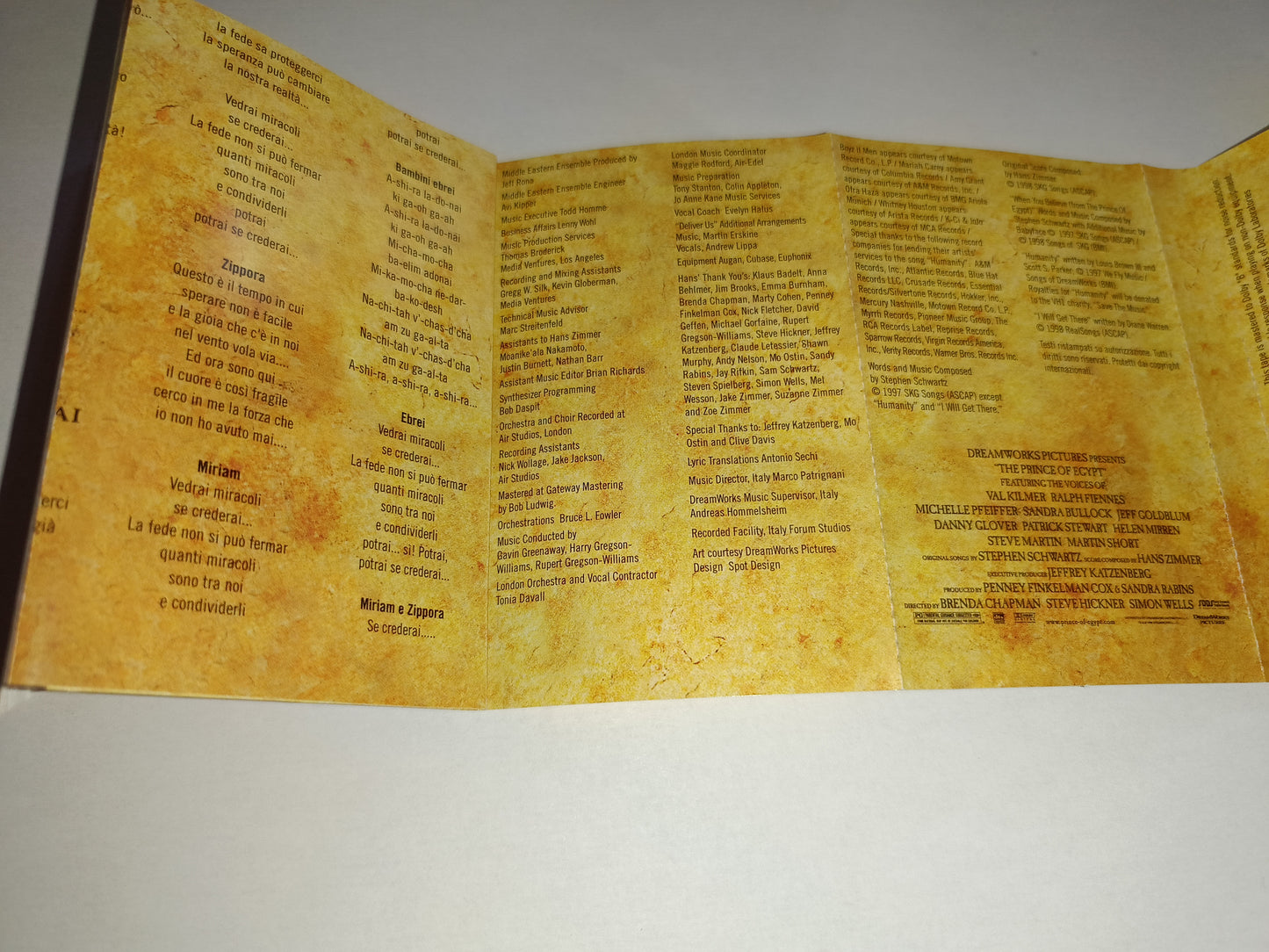 Il Principe D' Egitto Colonna Sonora Musicassetta