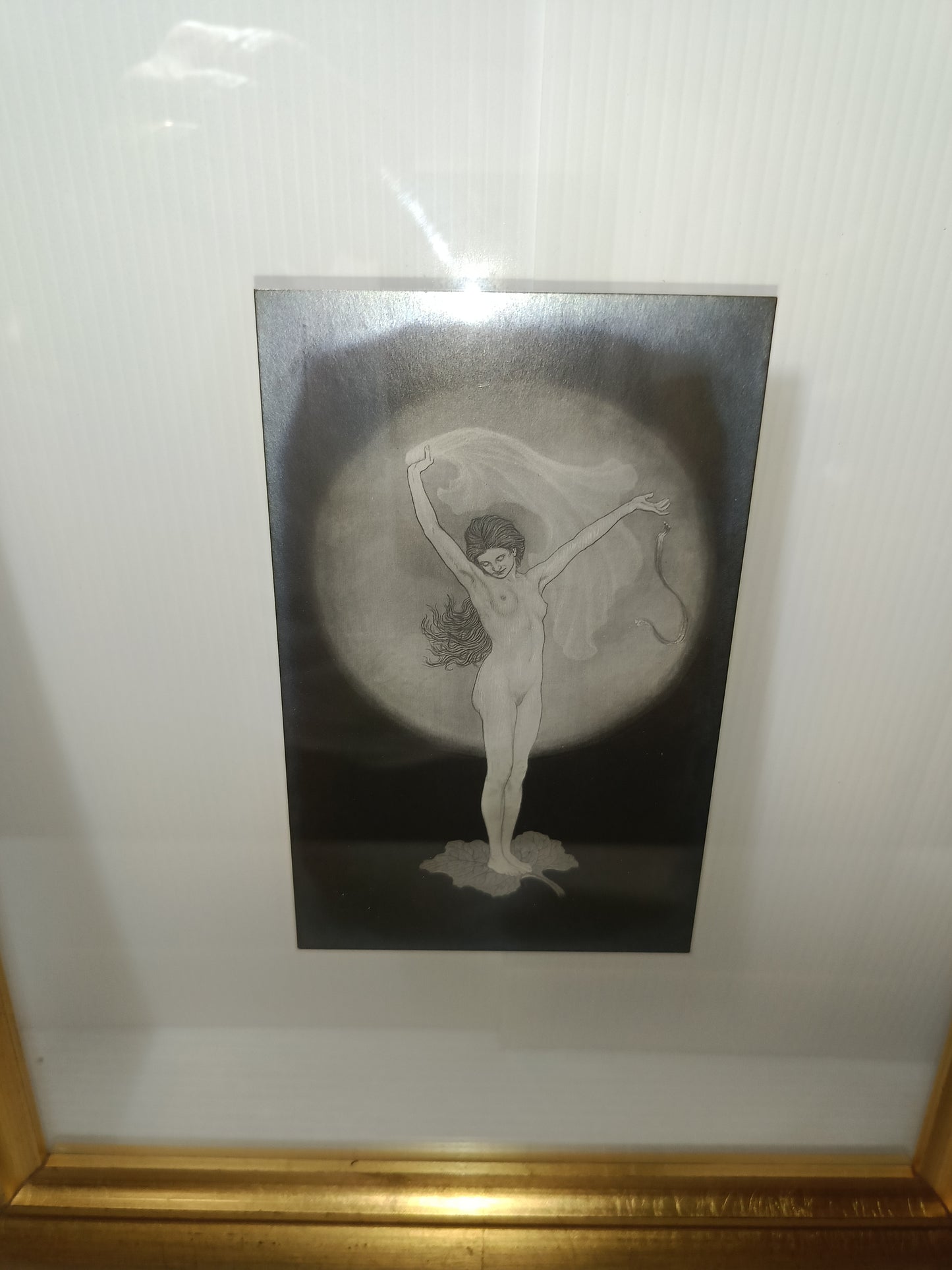 Quadro Con Cartolina Illustrata Da Fidus Originale Dell'epoca