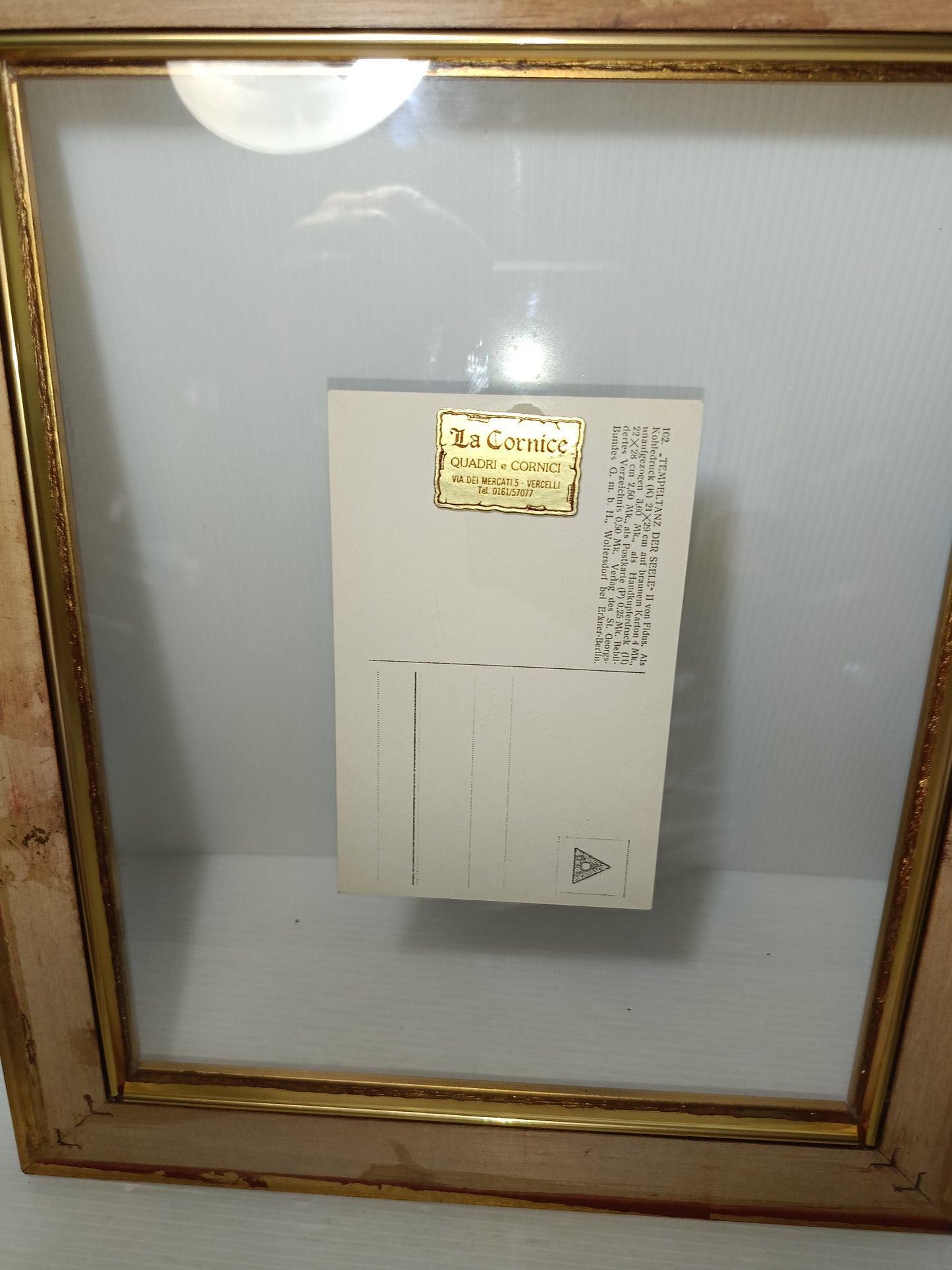 Quadro Con Cartolina Illustrata Da Fidus Originale Dell'epoca