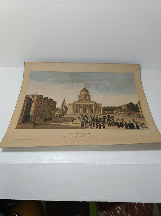 Antica Stampa Vue Du Pantheon Paris Basset Rue St Jacques N.64
Incisa da Dubois